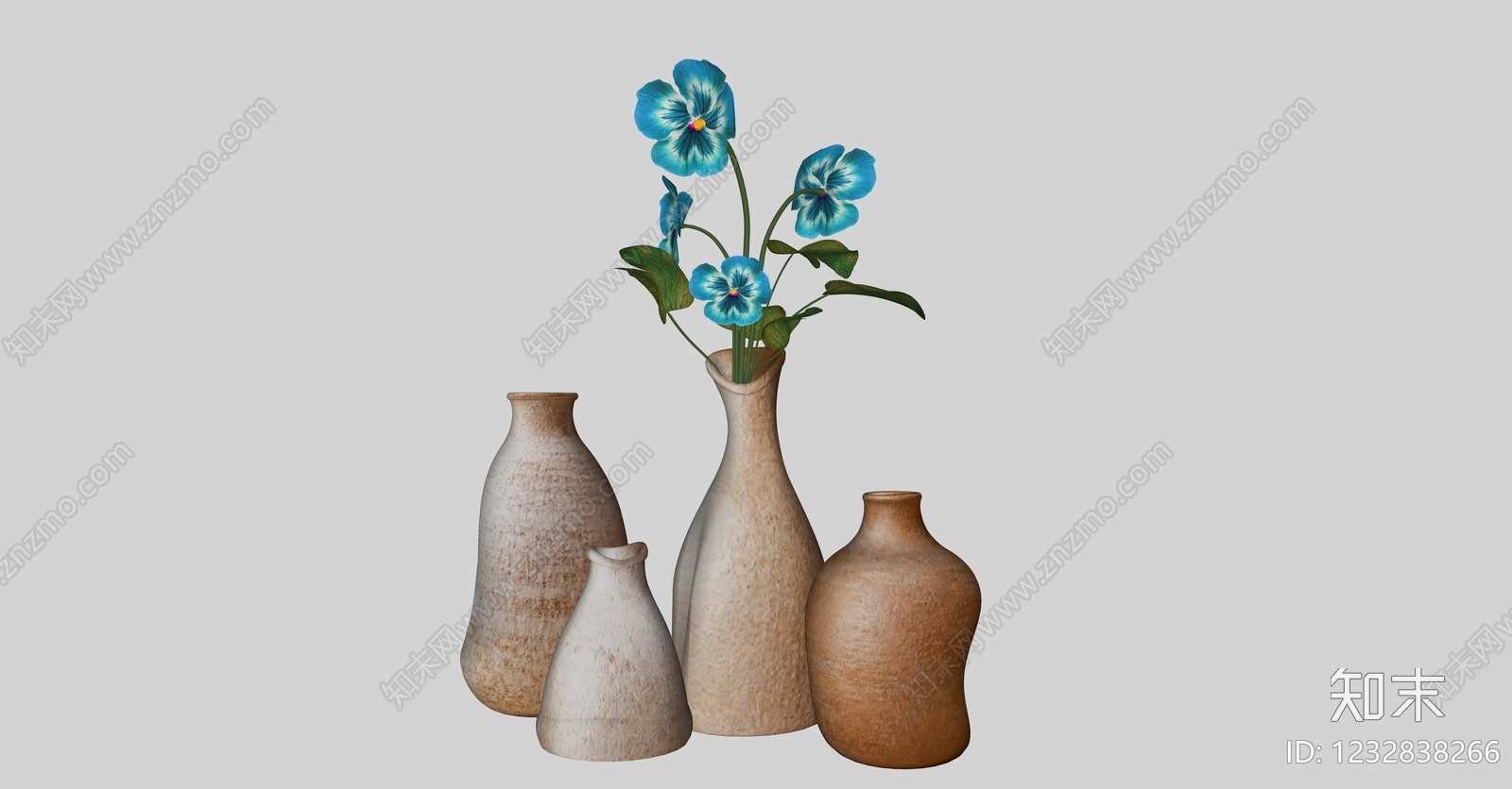 侘寂花艺SU模型下载【ID:1232838266】