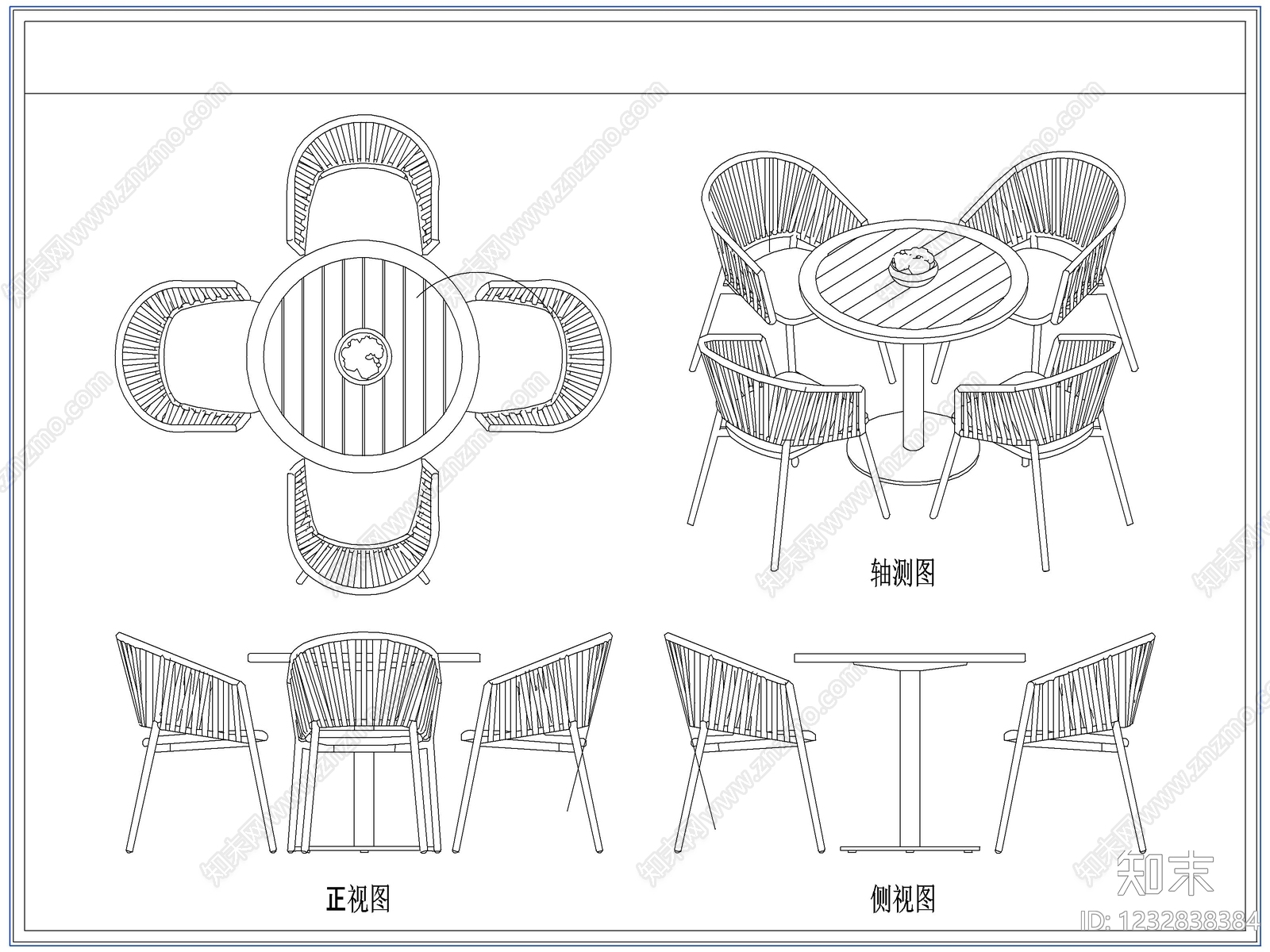 桌椅cad施工图下载【ID:1232838384】