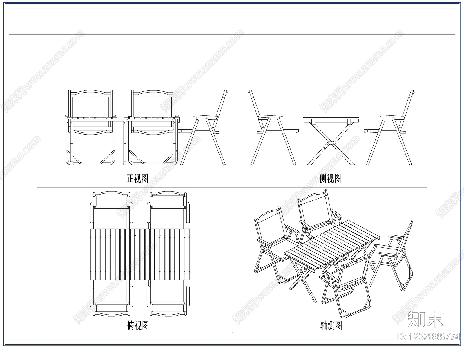 桌椅cad施工图下载【ID:1232838774】