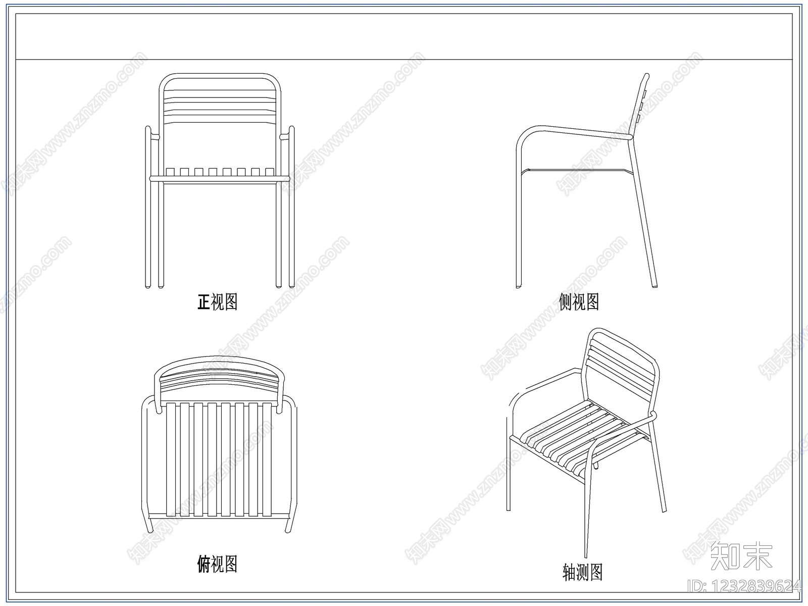 桌椅cad施工图下载【ID:1232839624】