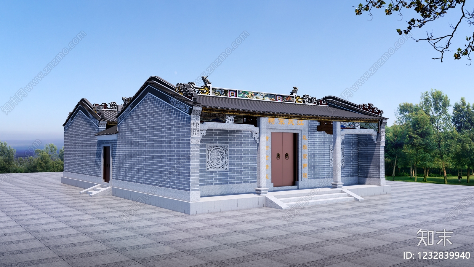 中式古建古建筑SU模型下载【ID:1232839940】