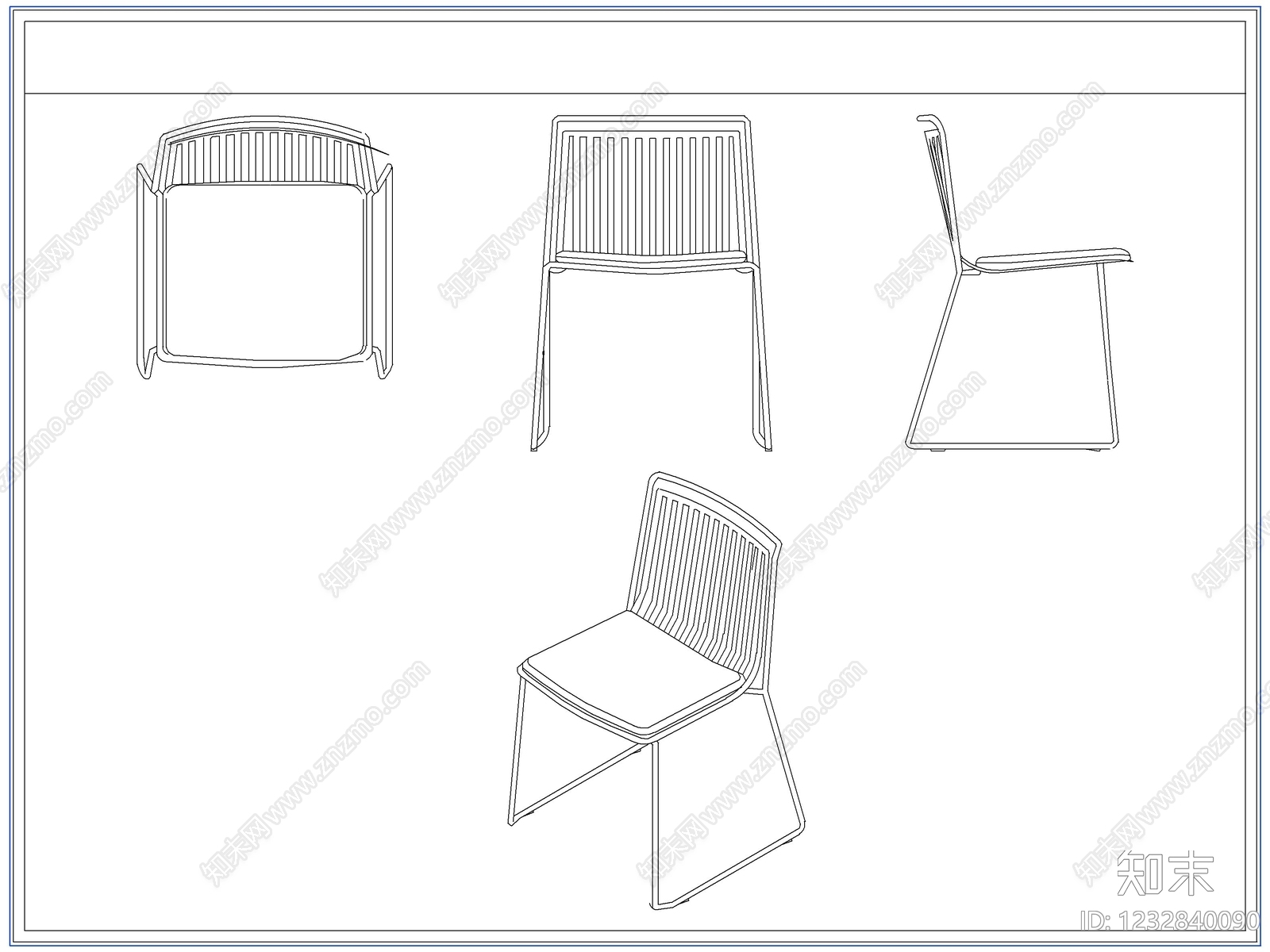 桌椅cad施工图下载【ID:1232840090】