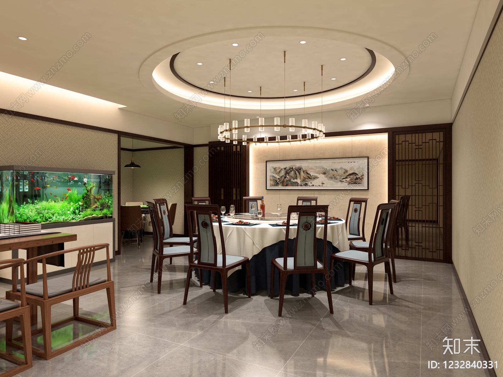 新中式包厢3D模型下载【ID:1232840331】