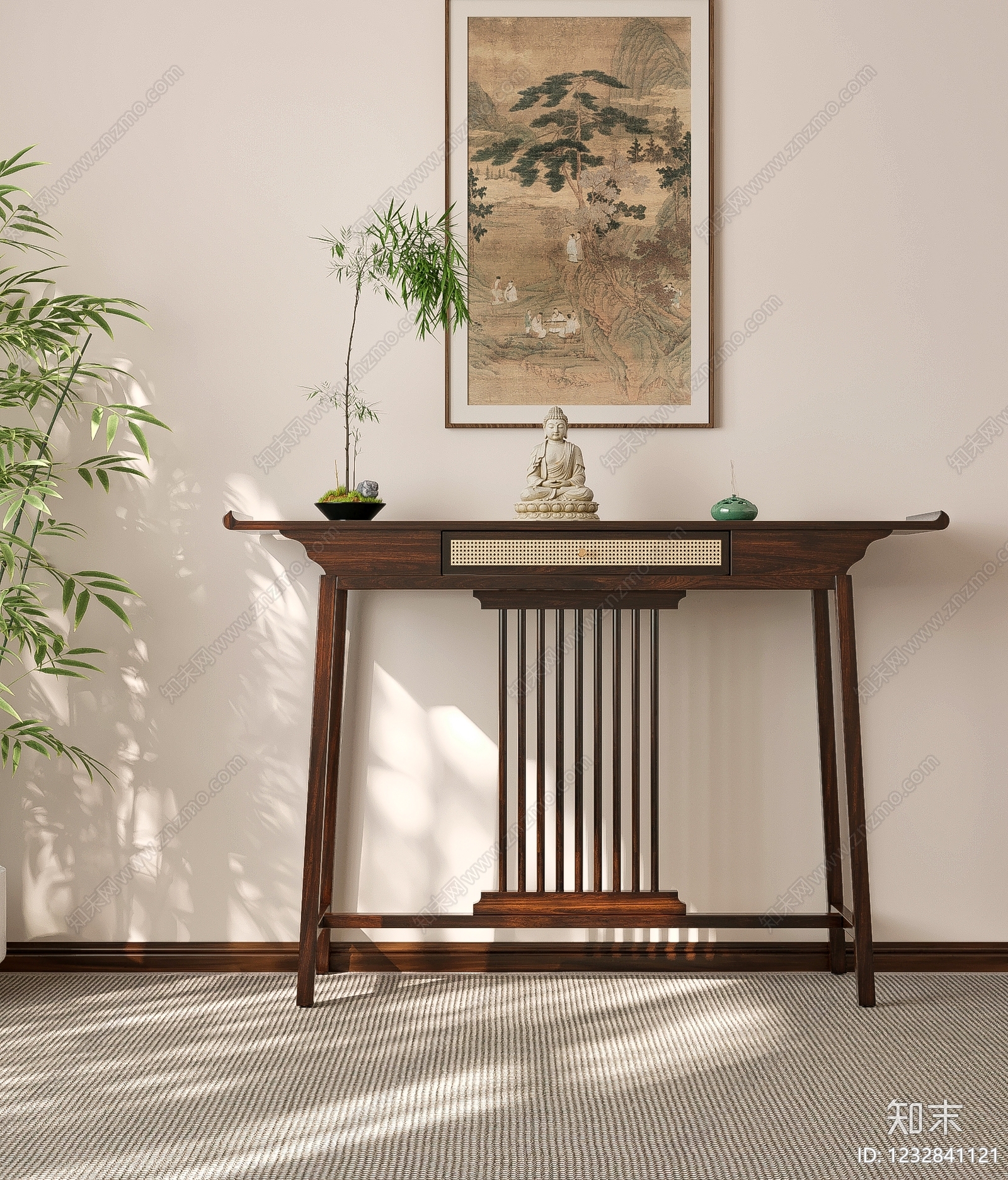 新中式条案3D模型下载【ID:1232841121】