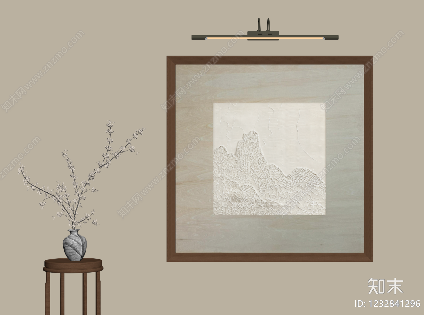 新中式挂画SU模型下载【ID:1232841296】