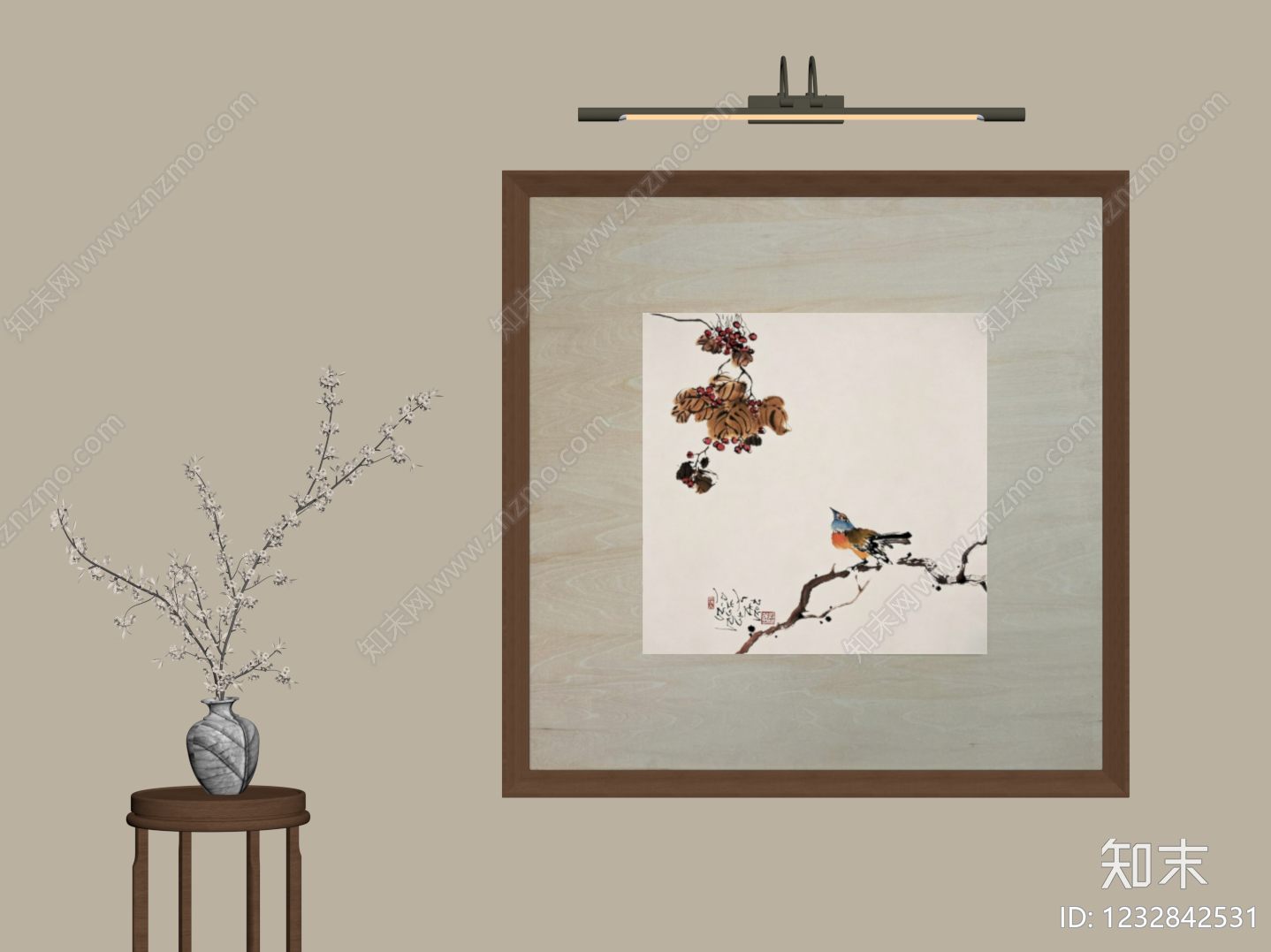 新中式字画SU模型下载【ID:1232842531】