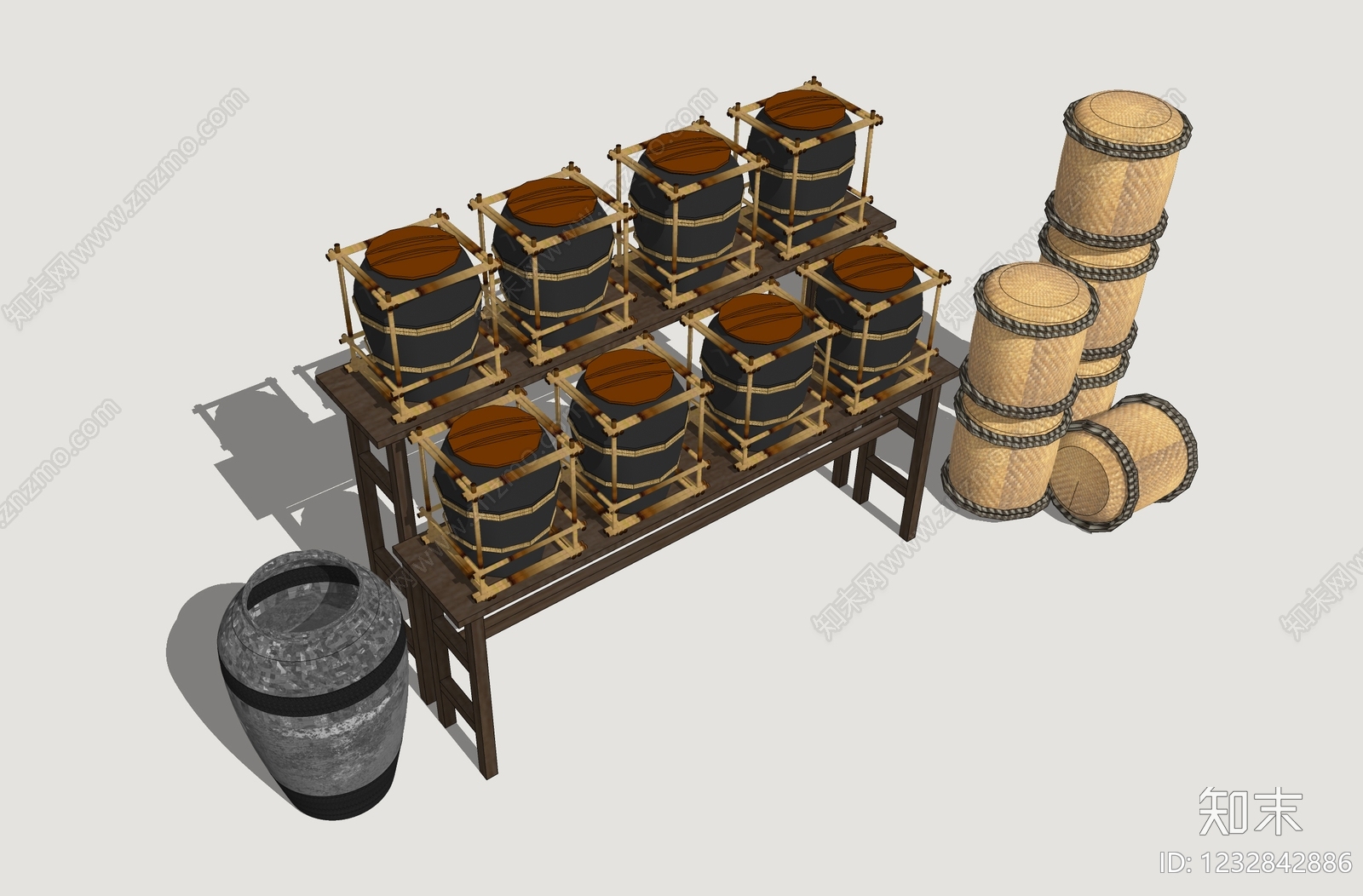 中式酒具SU模型下载【ID:1232842886】