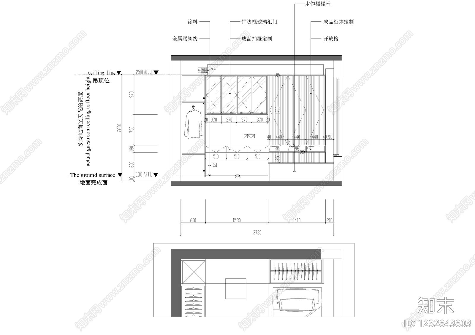 简约家装立面图CAD图纸