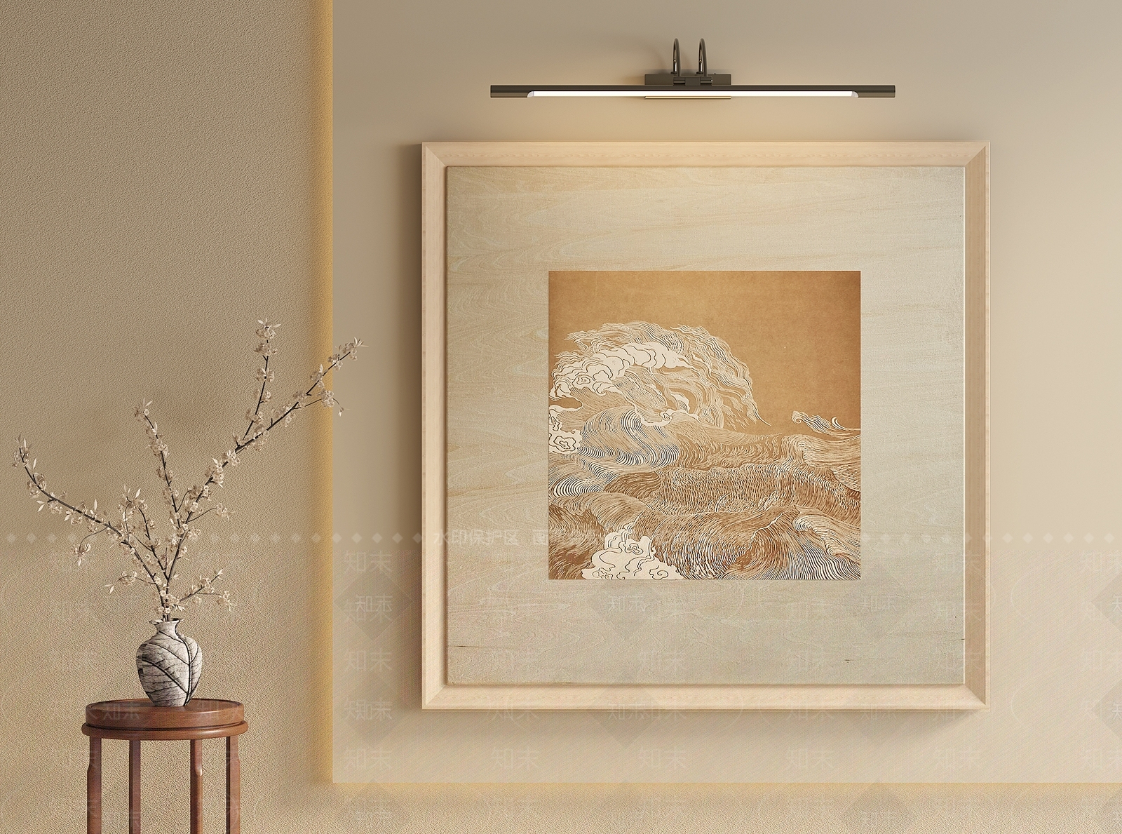 新中式挂画SU模型下载【ID:1232843878】