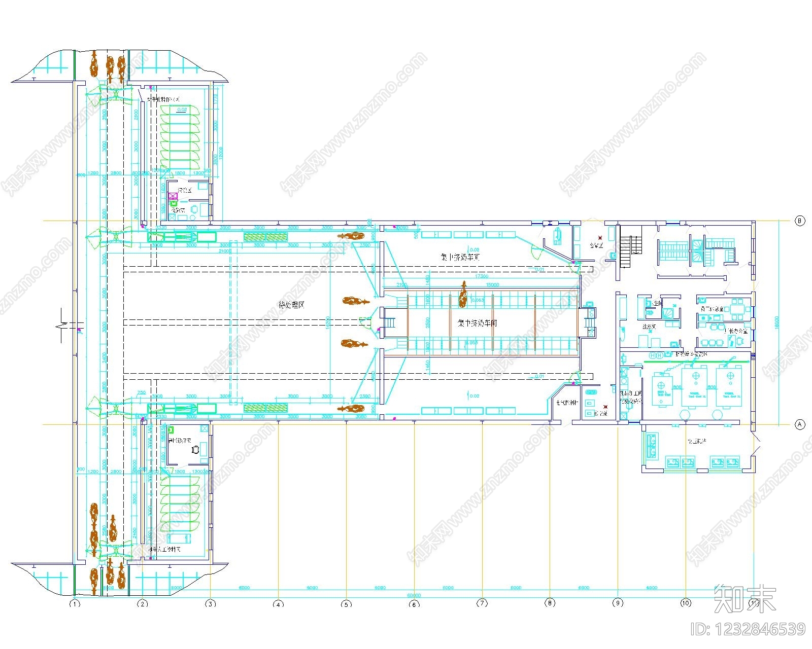 产业园建筑cad施工图下载【ID:1232846539】