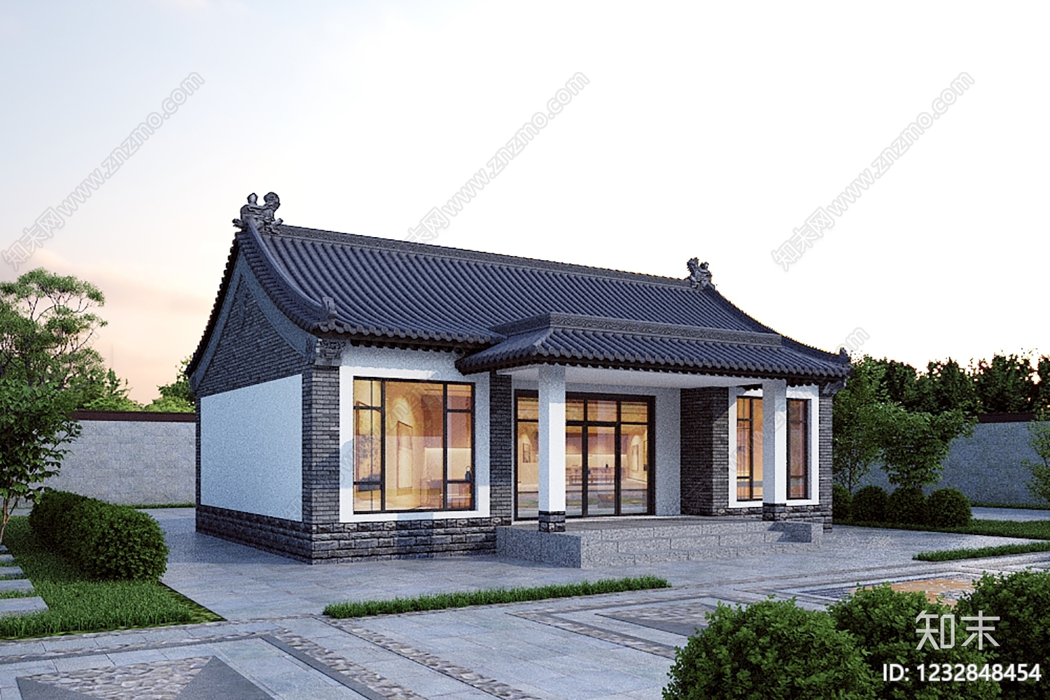 中式古建古建3D模型下载【ID:1232848454】