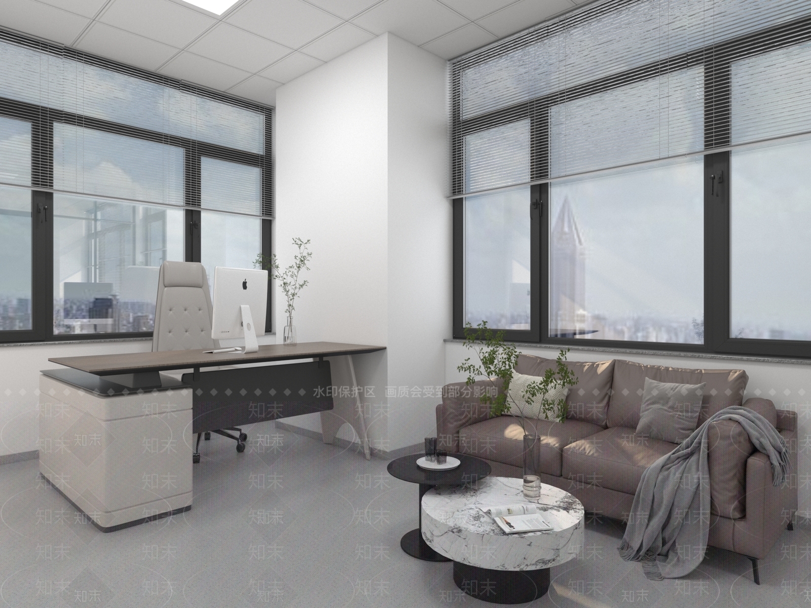 现代简约经理办公室3D模型下载【ID:1232851860】