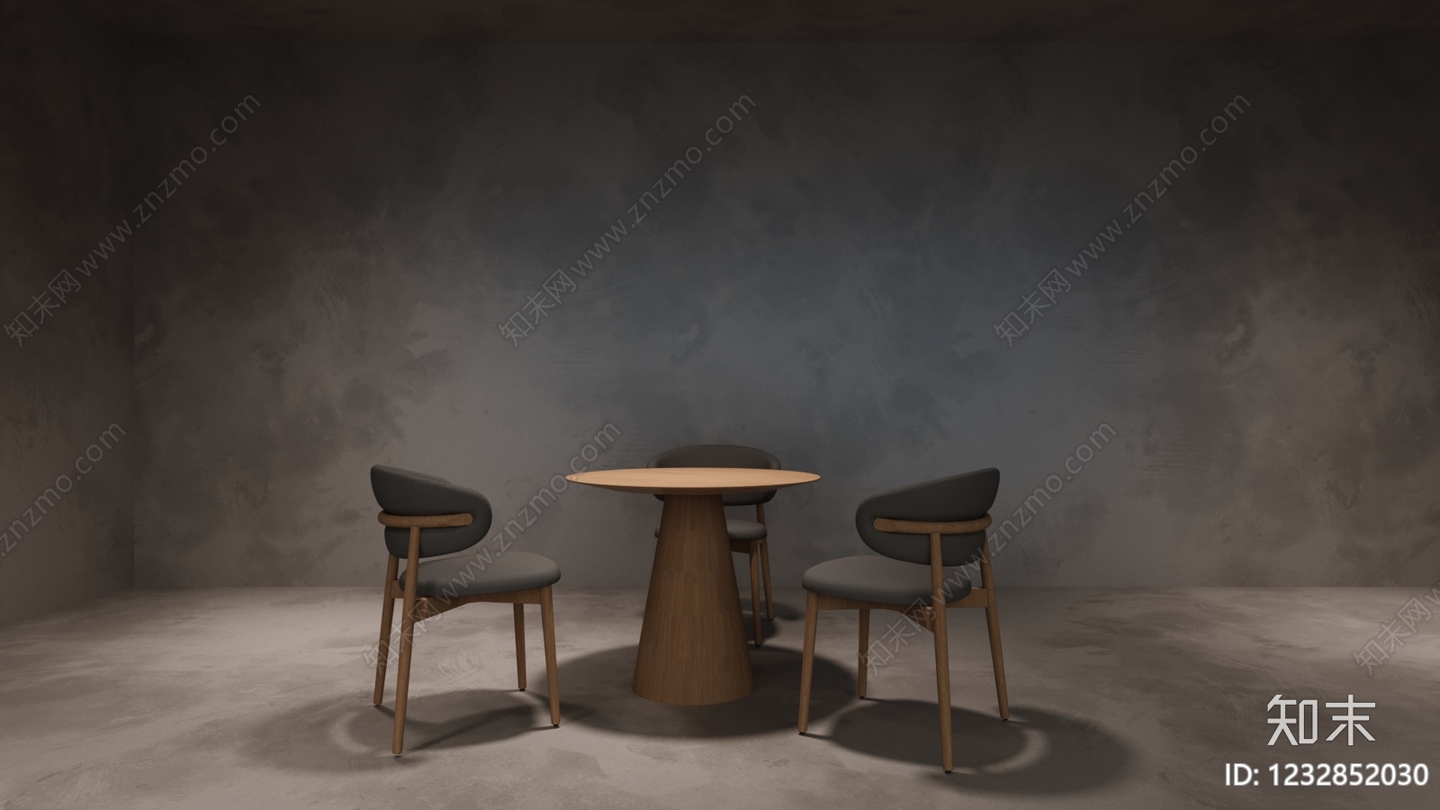 侘寂洽谈桌椅3D模型下载【ID:1232852030】