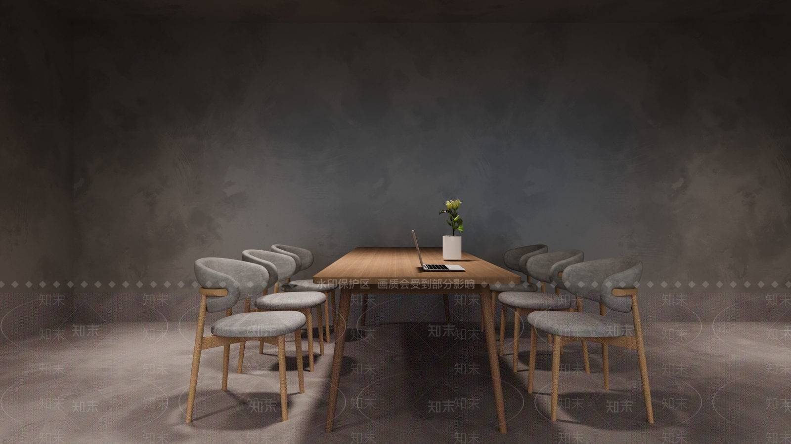 侘寂洽谈桌椅3D模型下载【ID:1232852030】