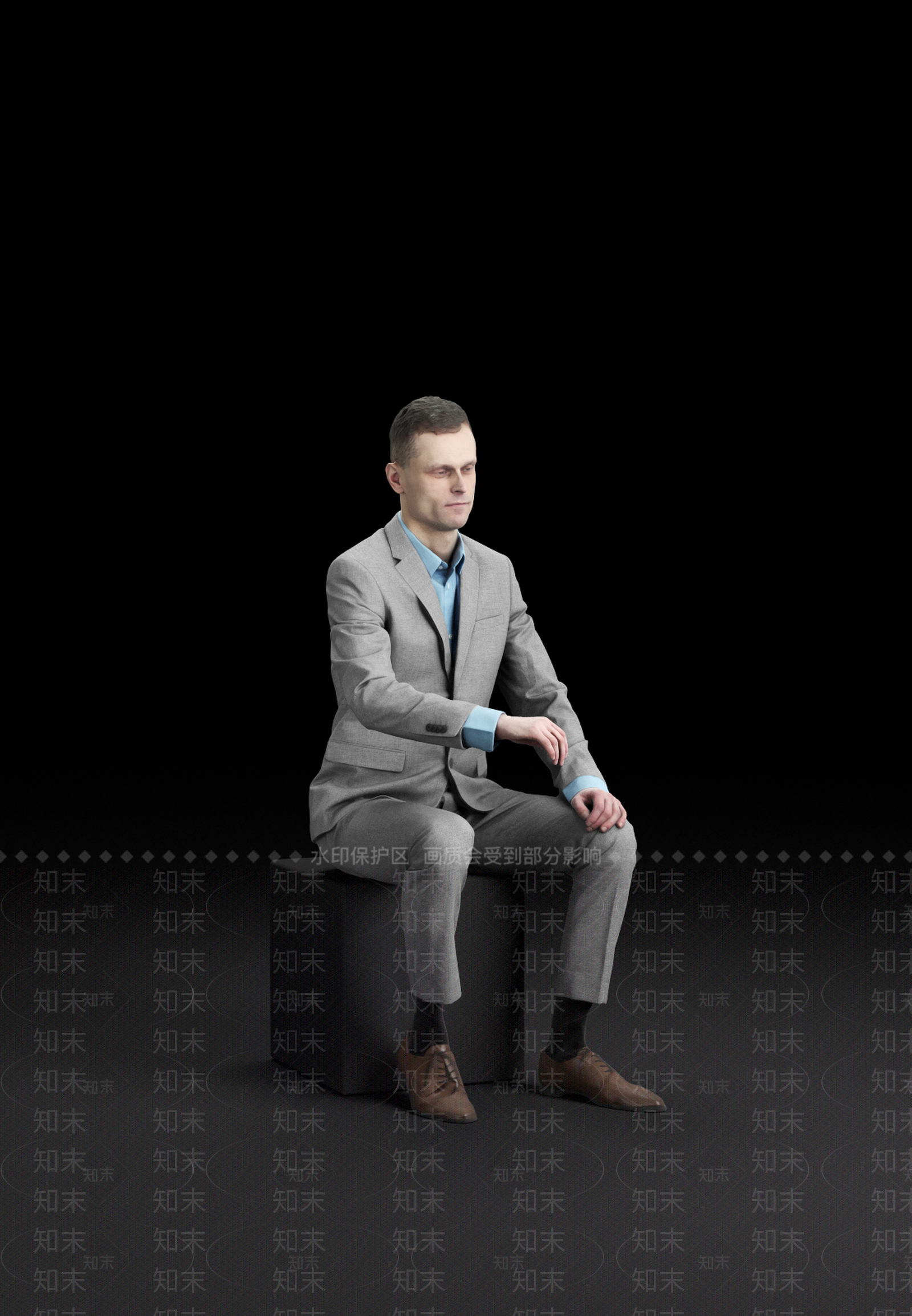 极简男人3D模型渲染效果图