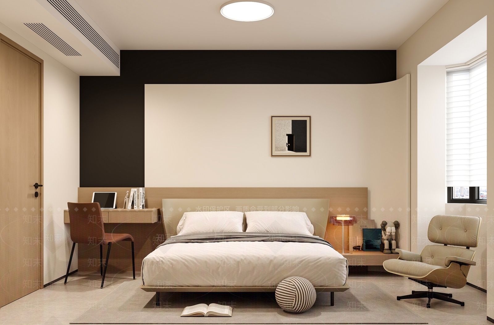 原木风家居卧室3D模型下载【ID:1232855828】
