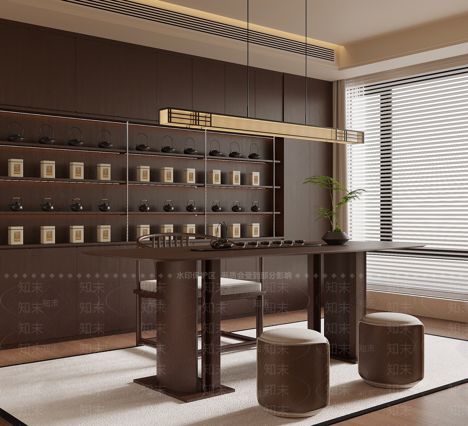 新中式茶室SU模型下载【ID:1232856300】