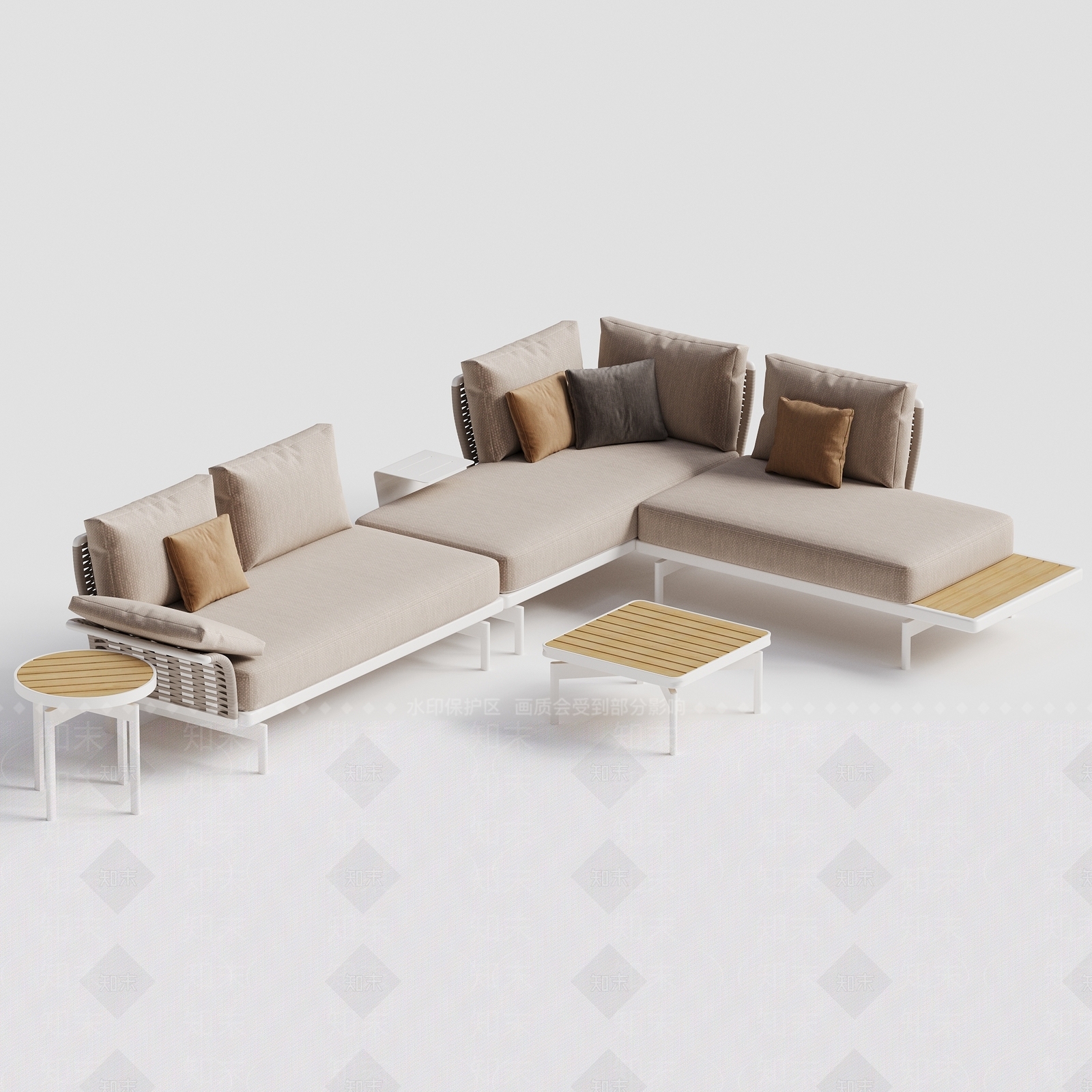 现代简约户外沙发3D模型下载【ID:1232860489】