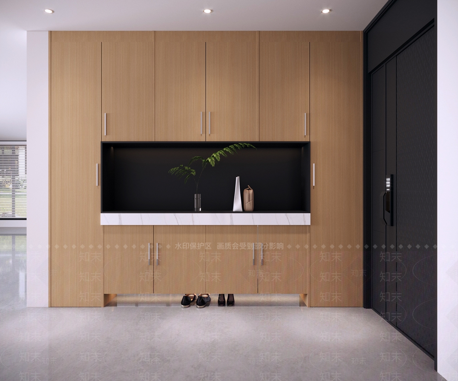 原木风玄关柜3D模型下载【ID:1232862276】