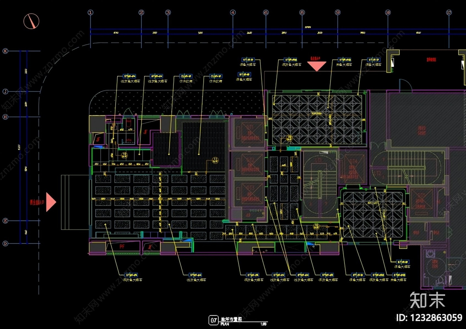 酒店建筑cad施工图下载【ID:1232863059】