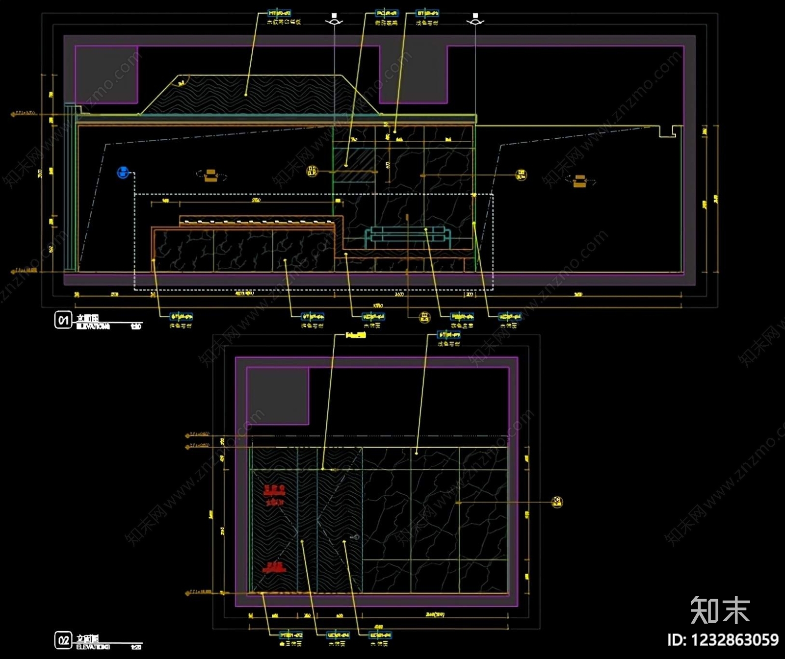酒店建筑cad施工图下载【ID:1232863059】