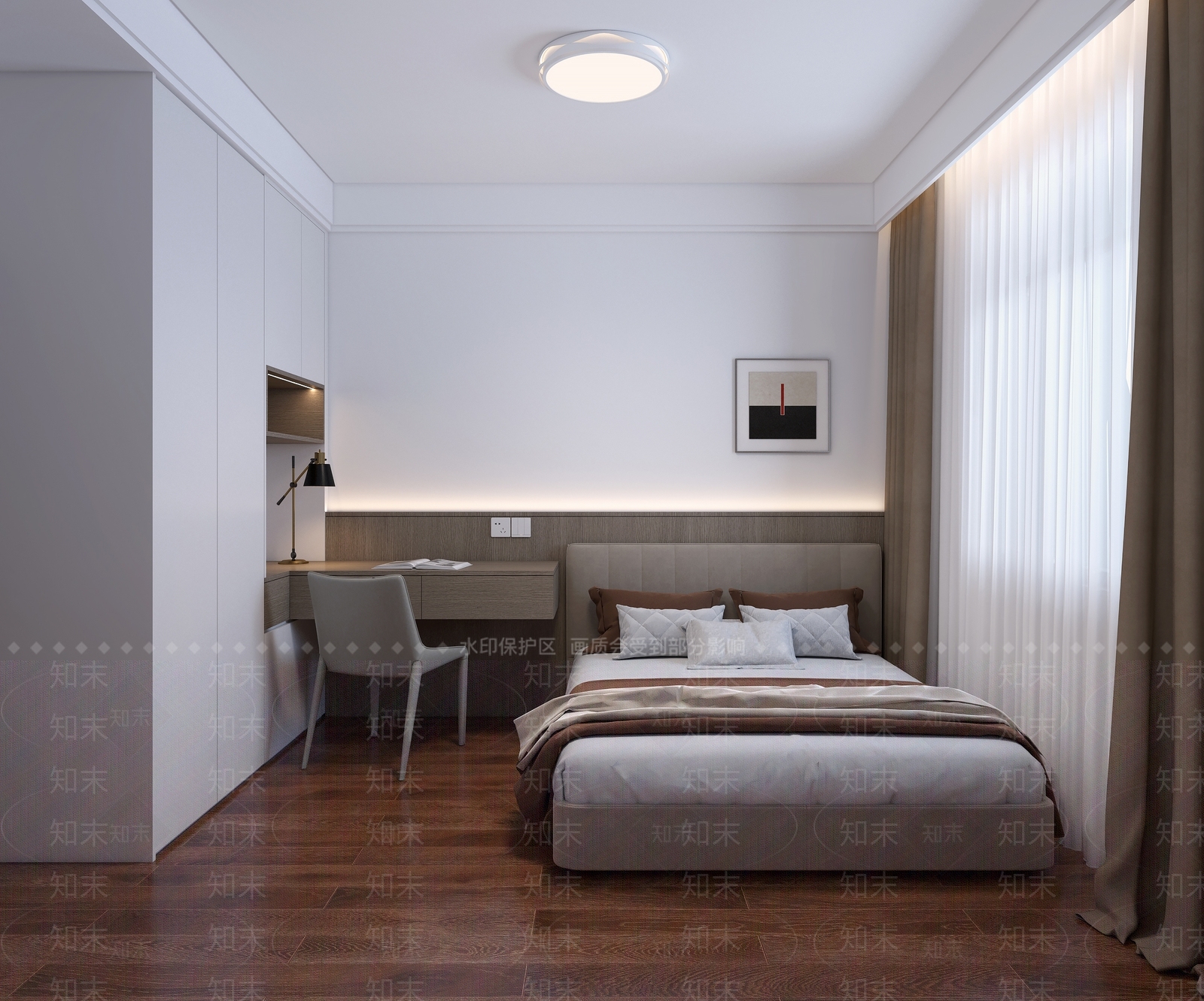 现代简约家居卧室3D模型下载【ID:1232863256】