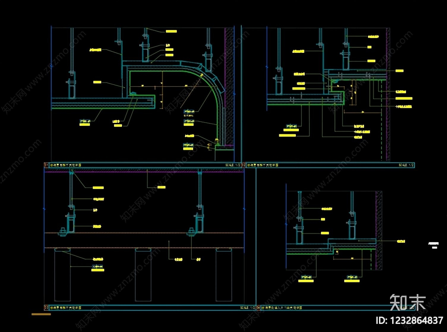酒店建筑cad施工图下载【ID:1232864837】