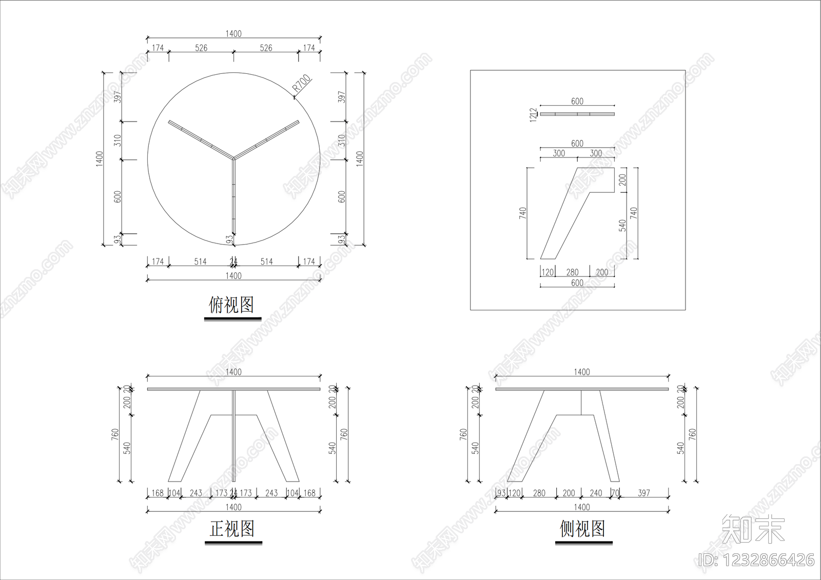桌椅CAD图纸