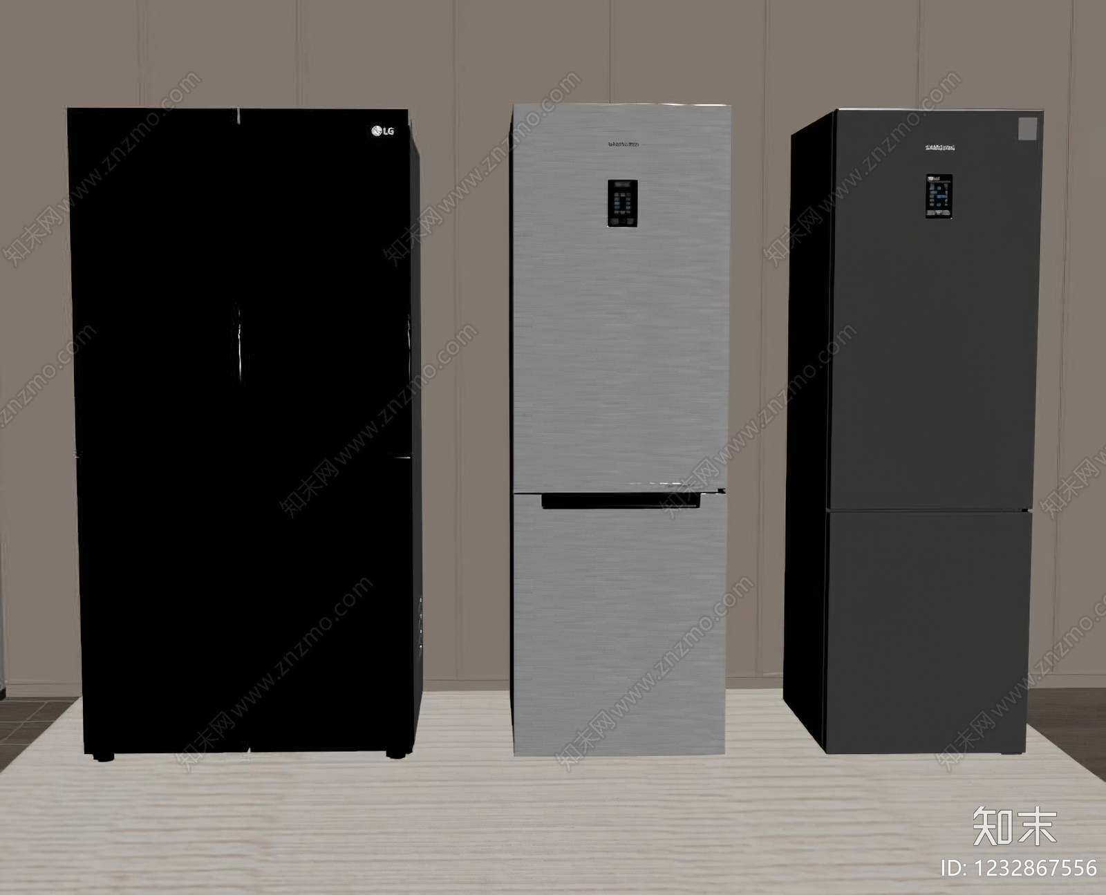 现代简约冰箱SU模型下载【ID:1232867556】