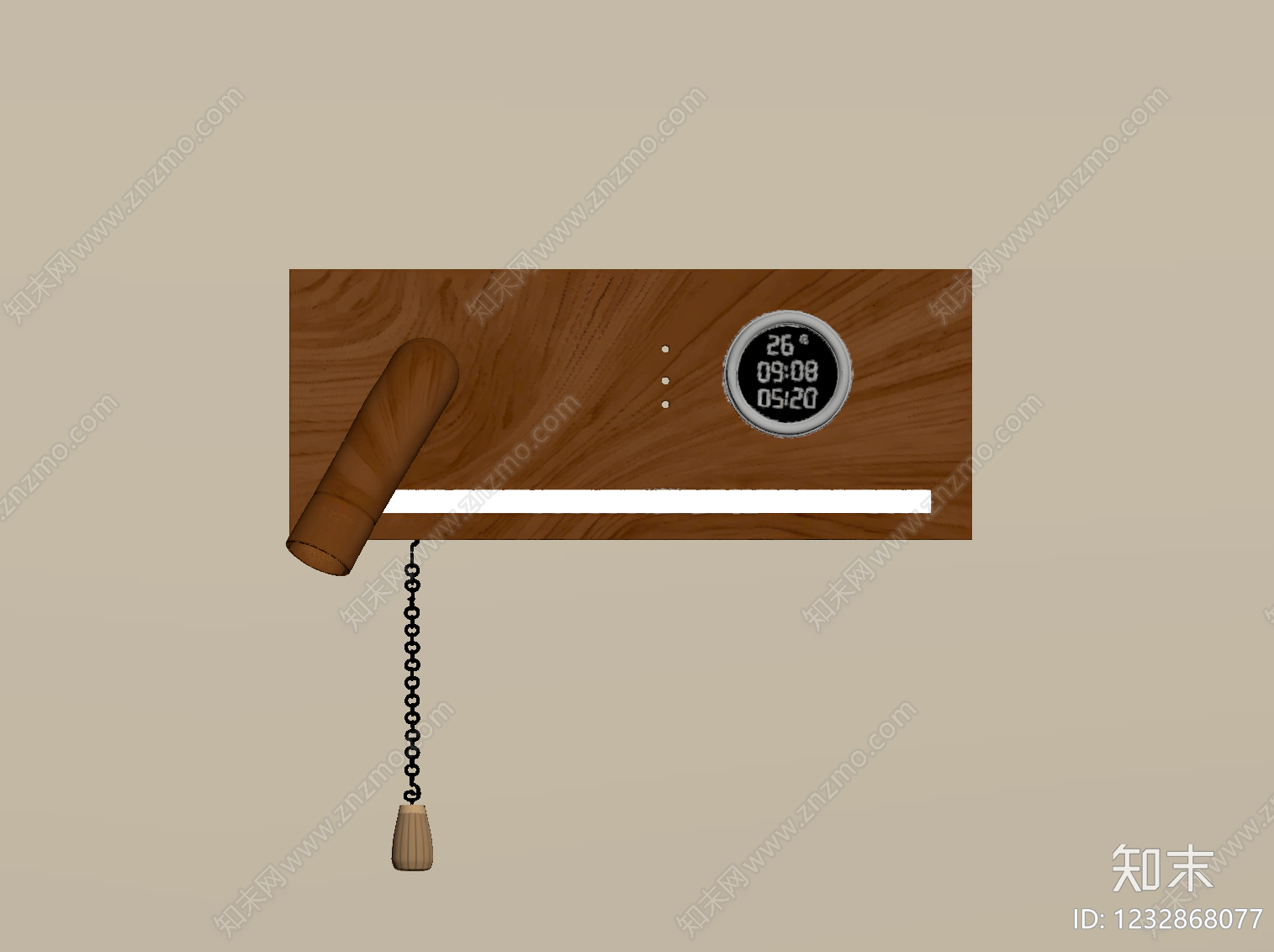 原木风床头壁灯SU模型下载【ID:1232868077】