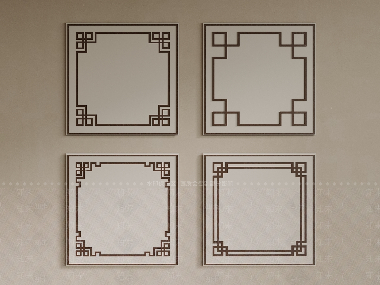 新中式吊顶3D模型下载【ID:1232869028】