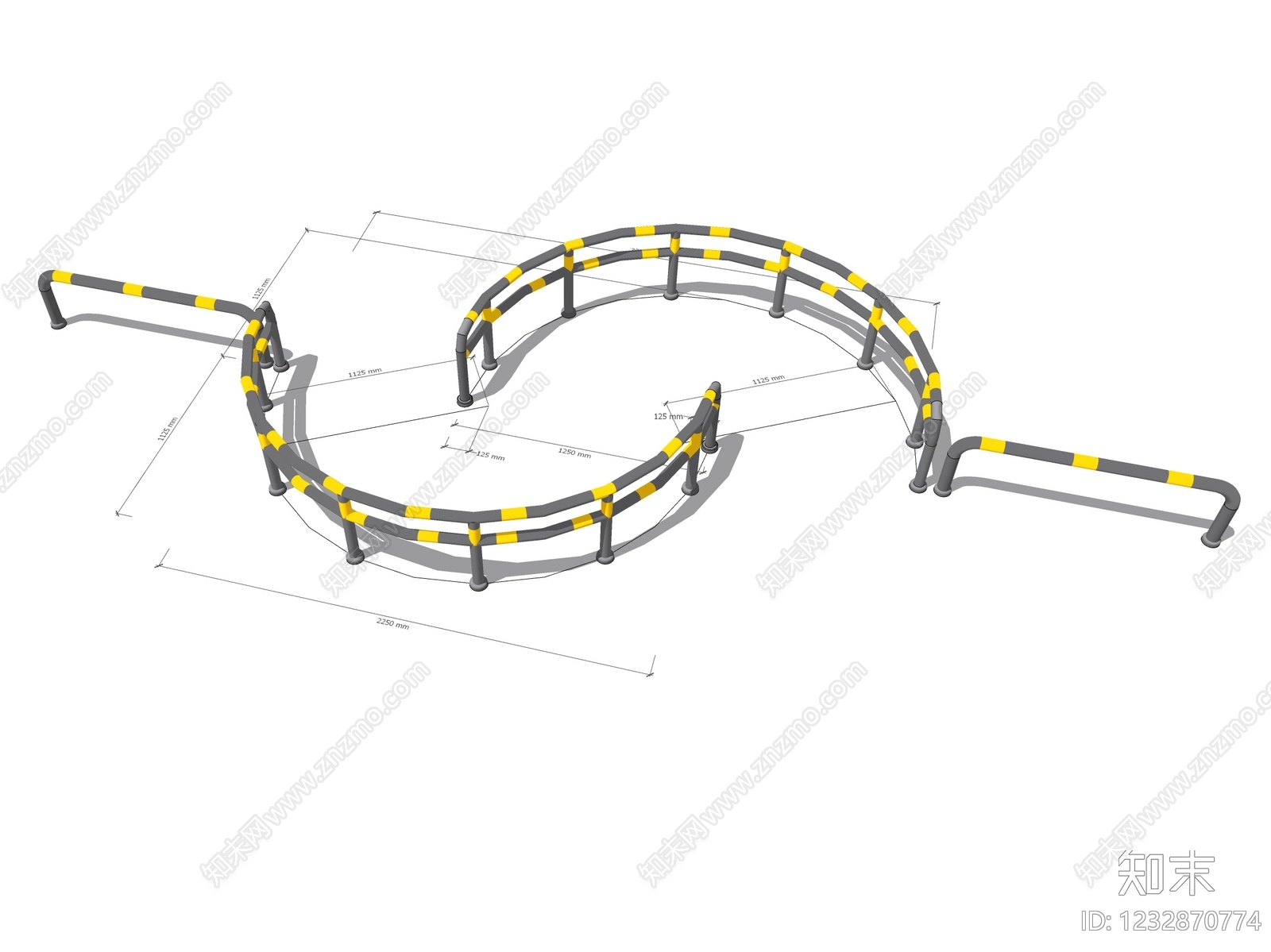 现代围栏护栏SU模型下载【ID:1232870774】