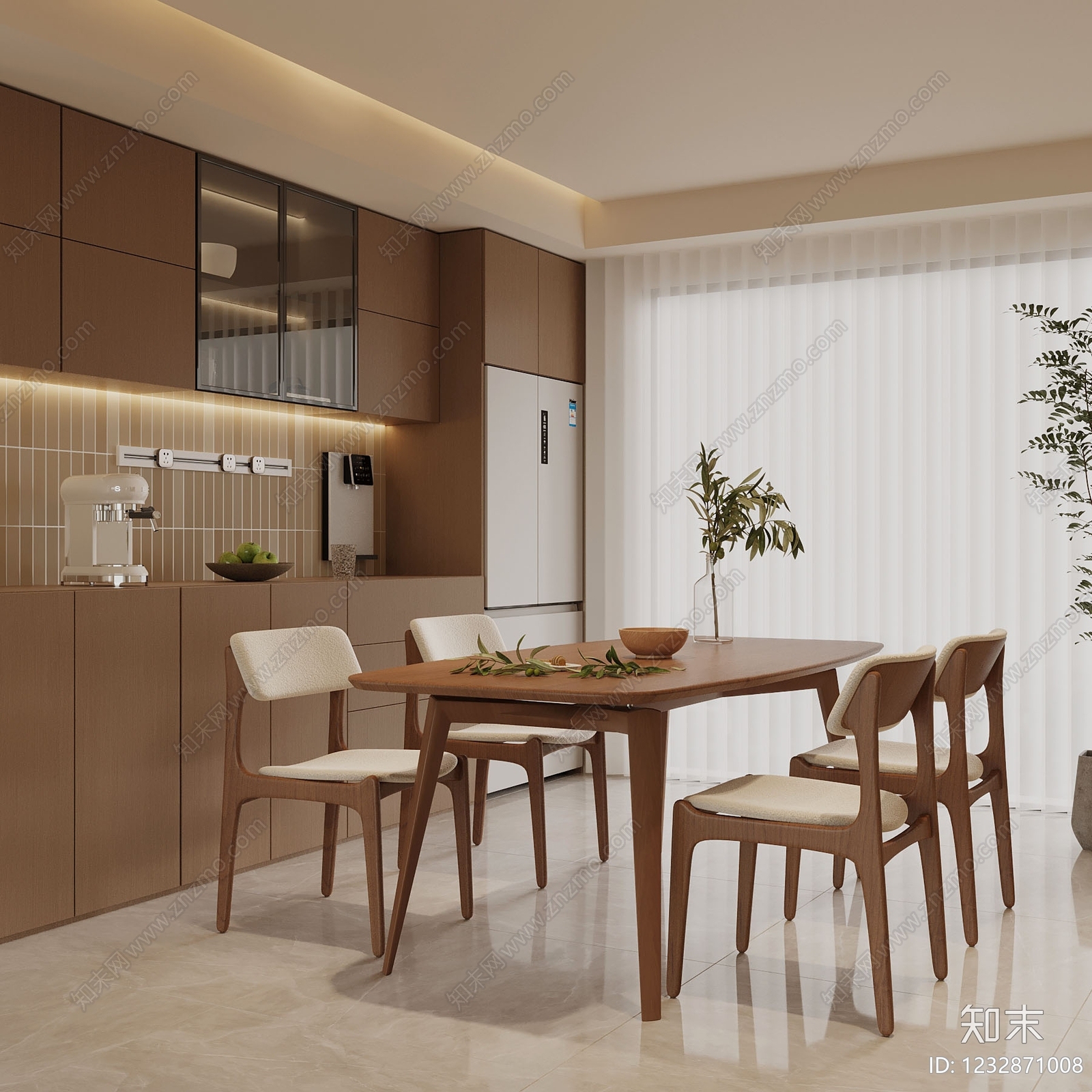 中古风家居餐厅SU模型下载【ID:1232871008】