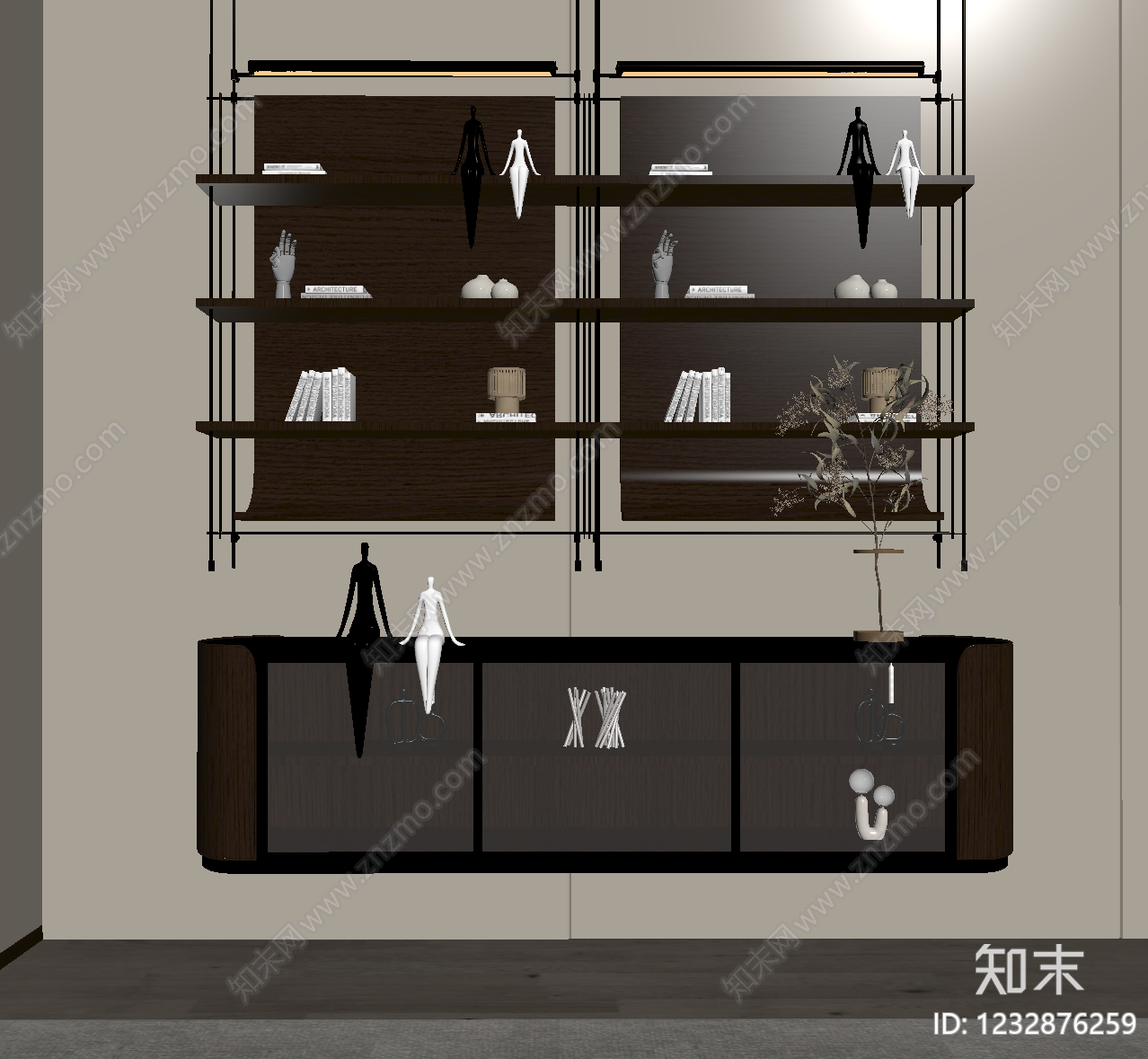 轻奢餐边柜SU模型下载【ID:1232876259】