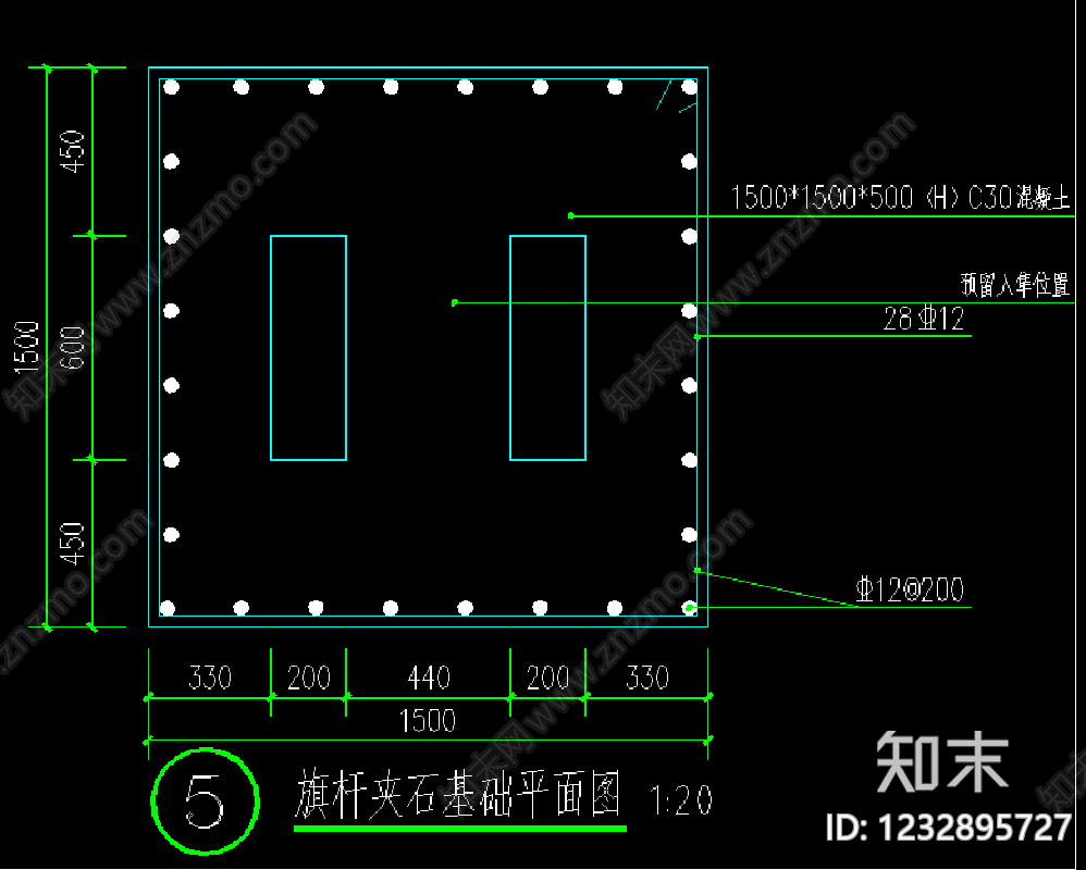 石材栏杆cad施工图下载【ID:1232895727】