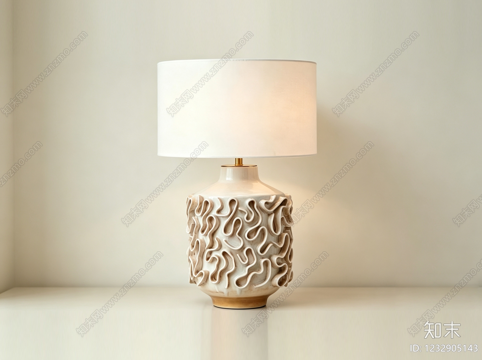 奶油风台灯3D模型下载【ID:1232905143】