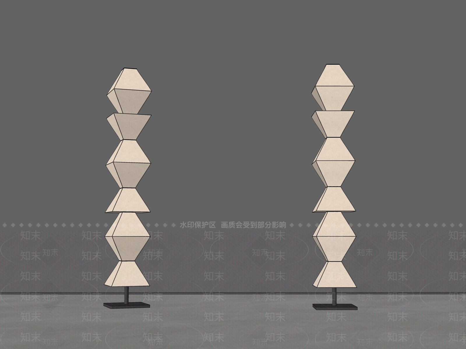 现代落地灯SU模型下载【ID:1232911581】