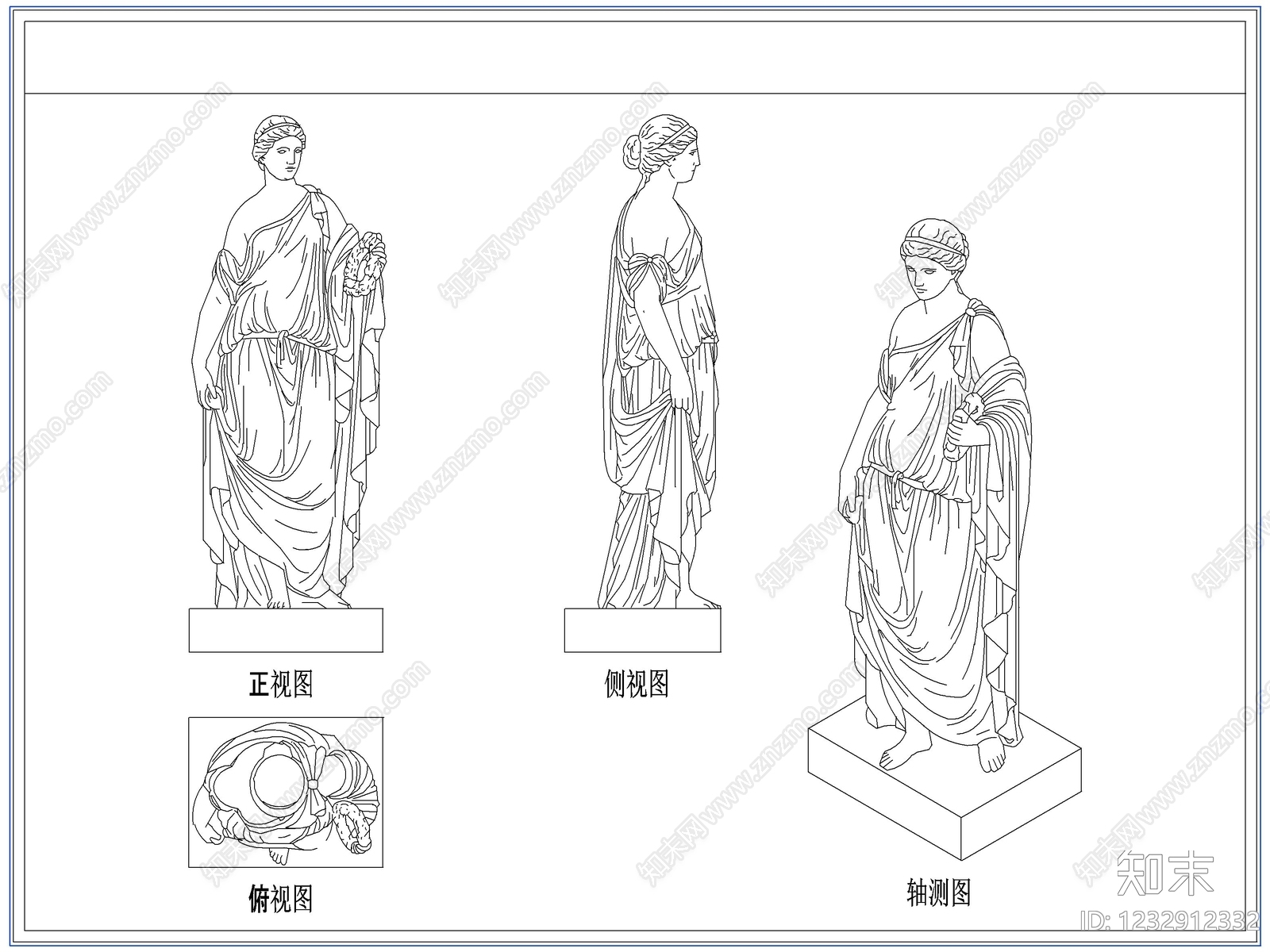 综合软装摆件图库cad施工图下载【ID:1232912332】