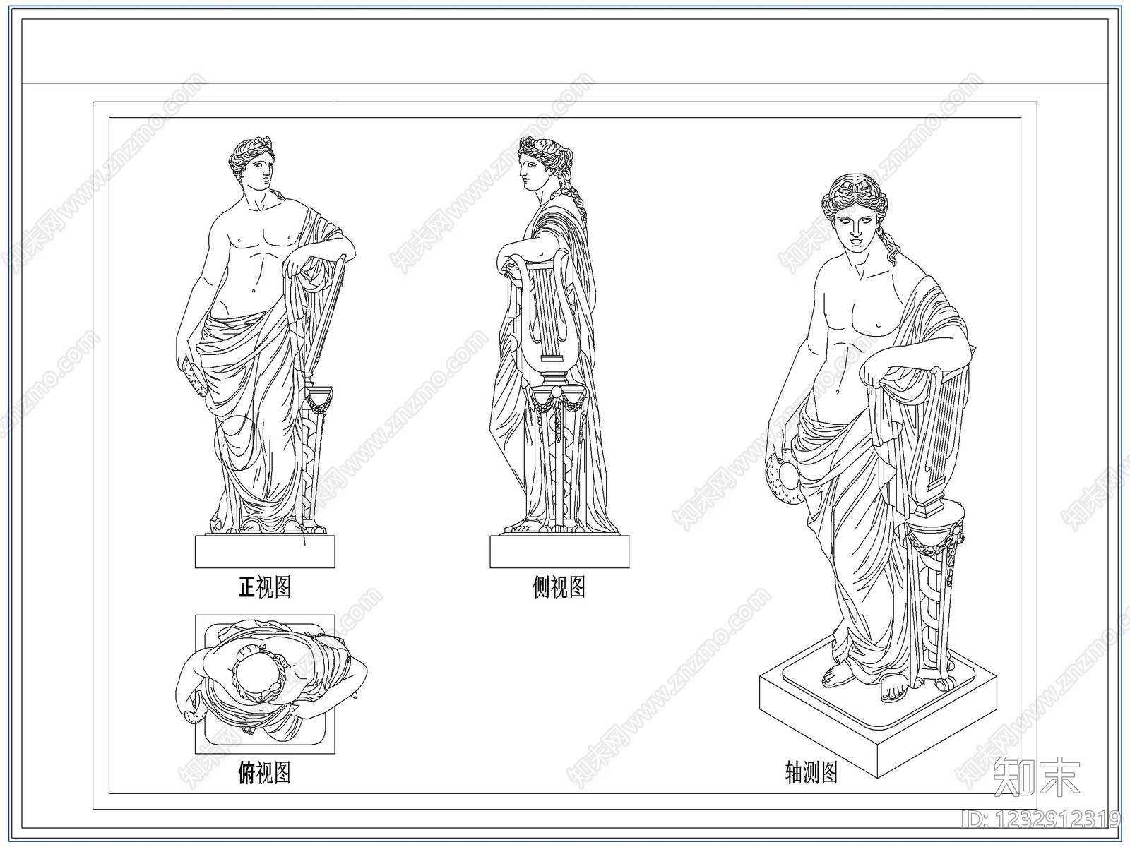 综合软装摆件图库cad施工图下载【ID:1232912319】
