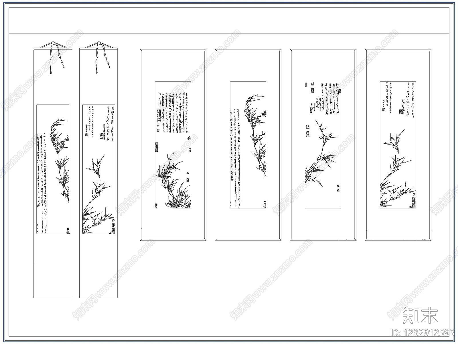 综合软装摆件图库cad施工图下载【ID:1232912595】
