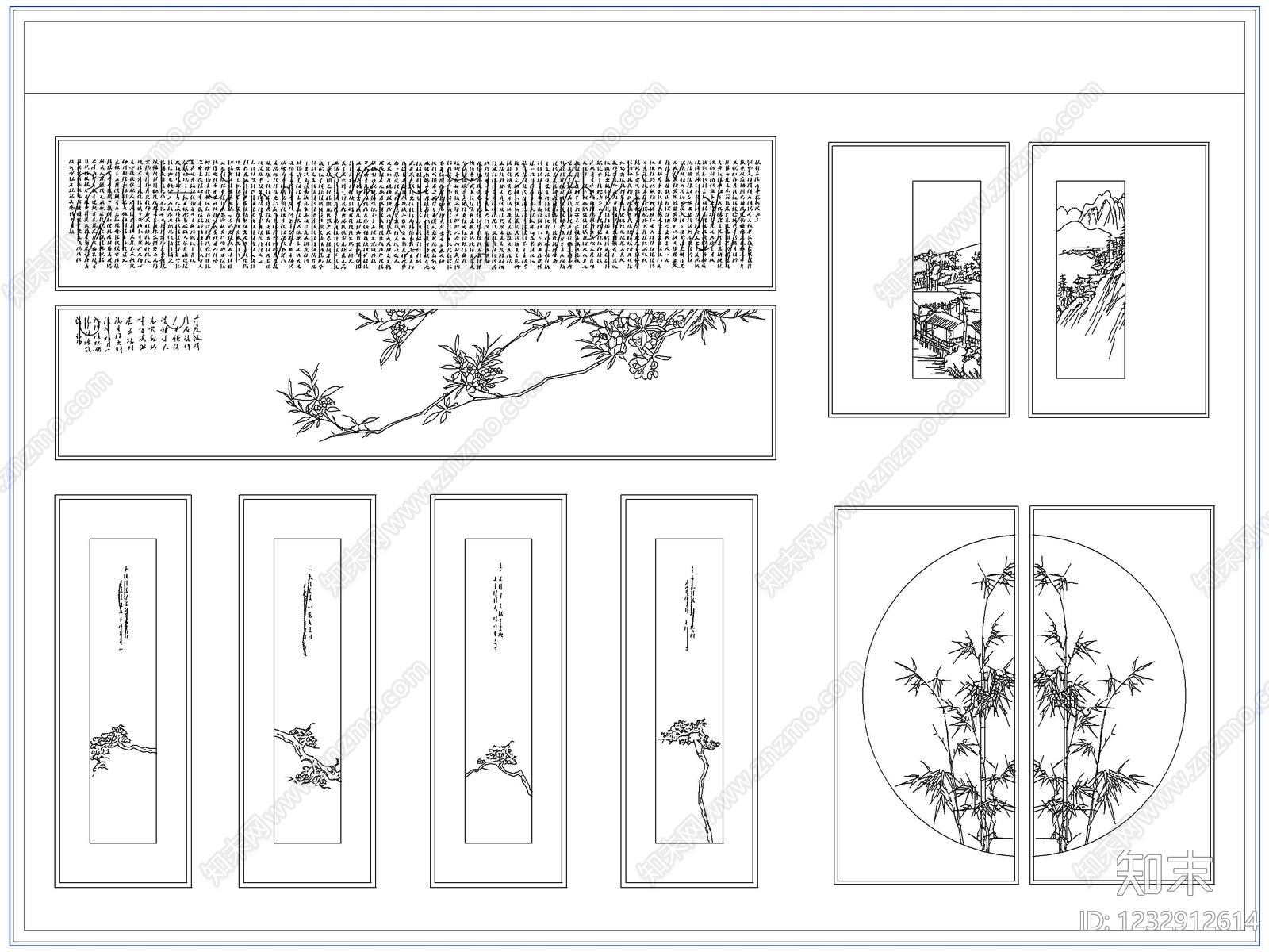 综合软装摆件图库cad施工图下载【ID:1232912614】