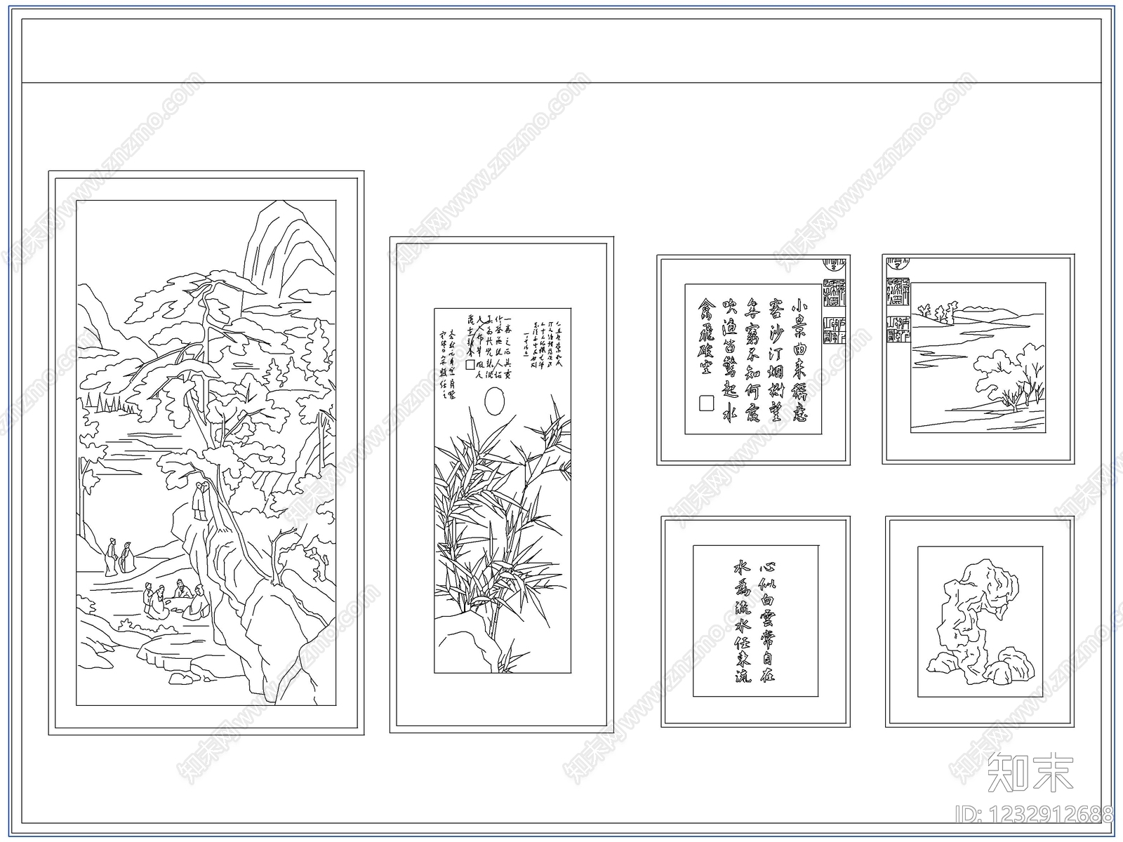 综合软装摆件图库cad施工图下载【ID:1232912688】