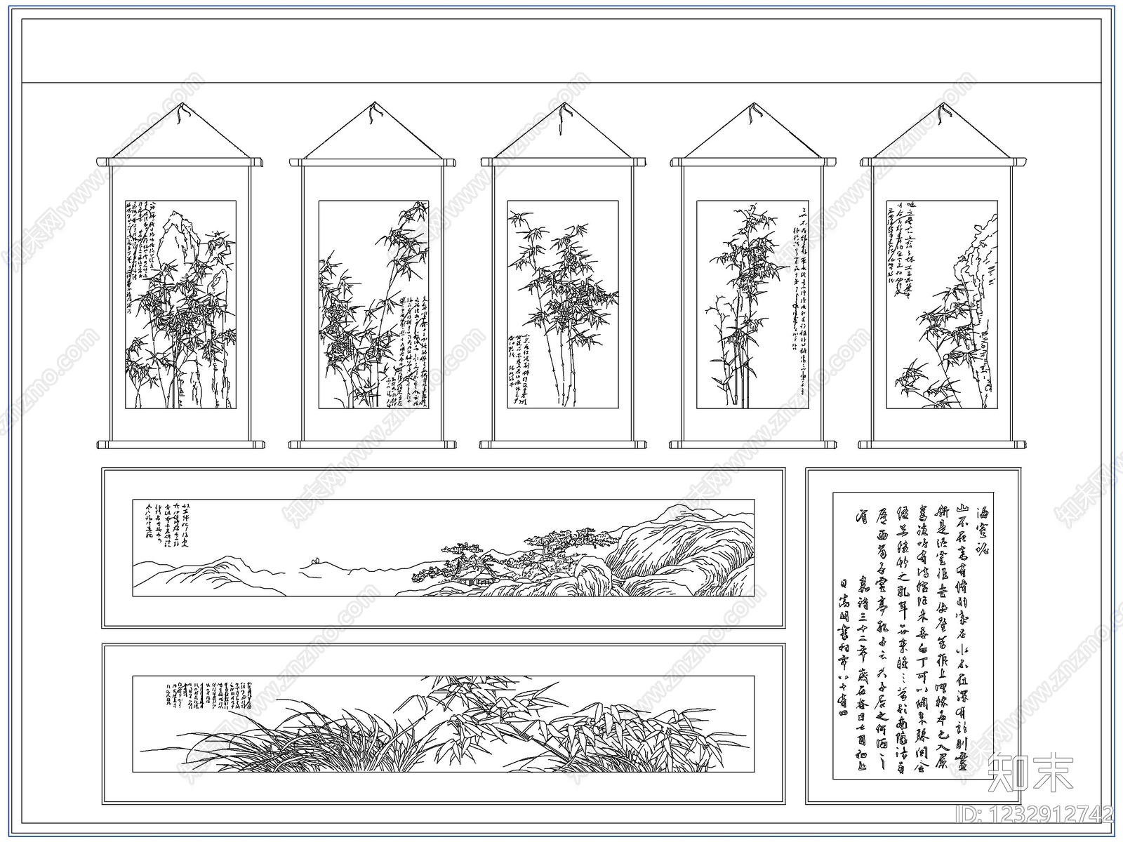 综合软装摆件图库cad施工图下载【ID:1232912742】