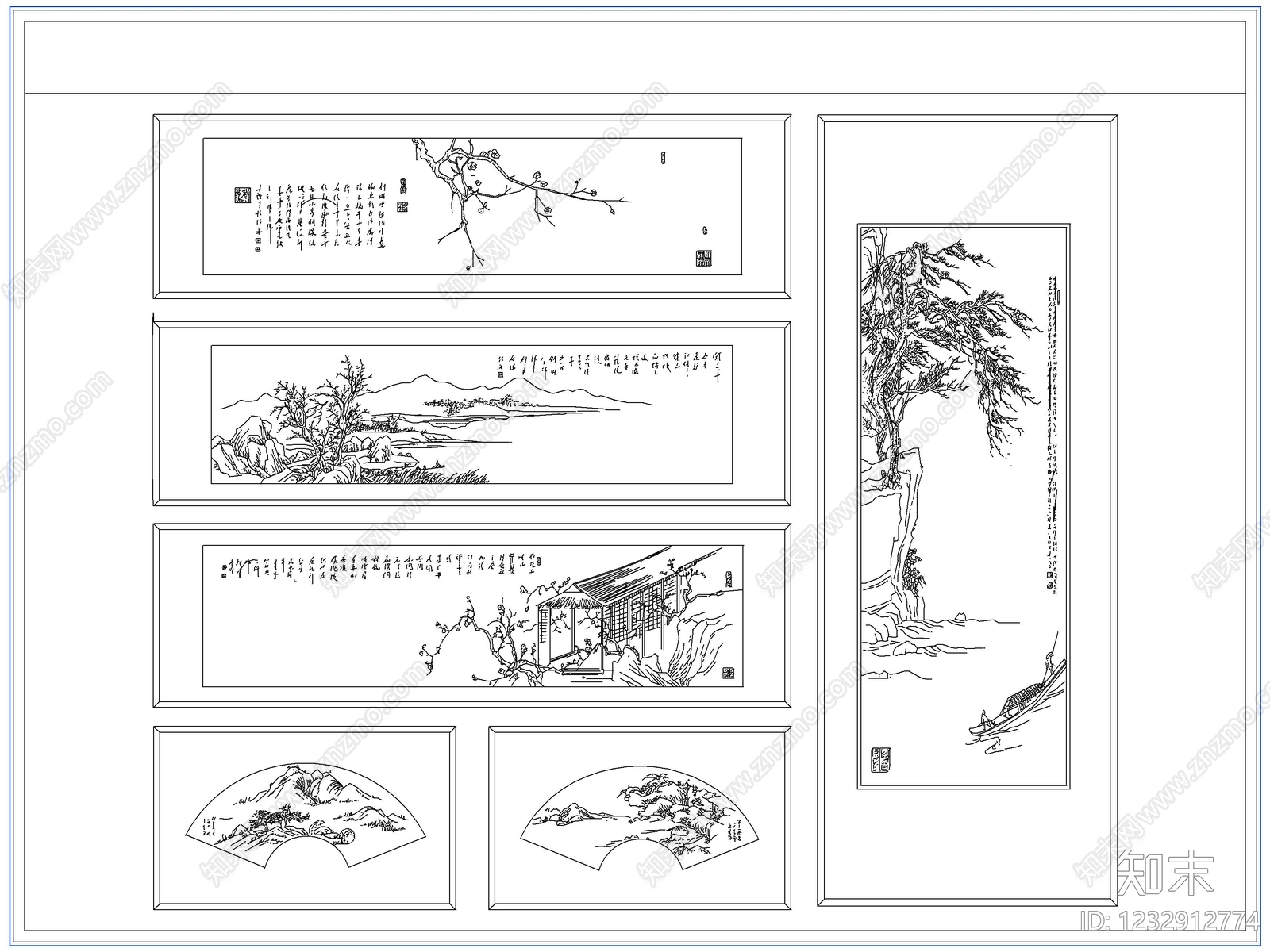 综合软装摆件图库cad施工图下载【ID:1232912774】