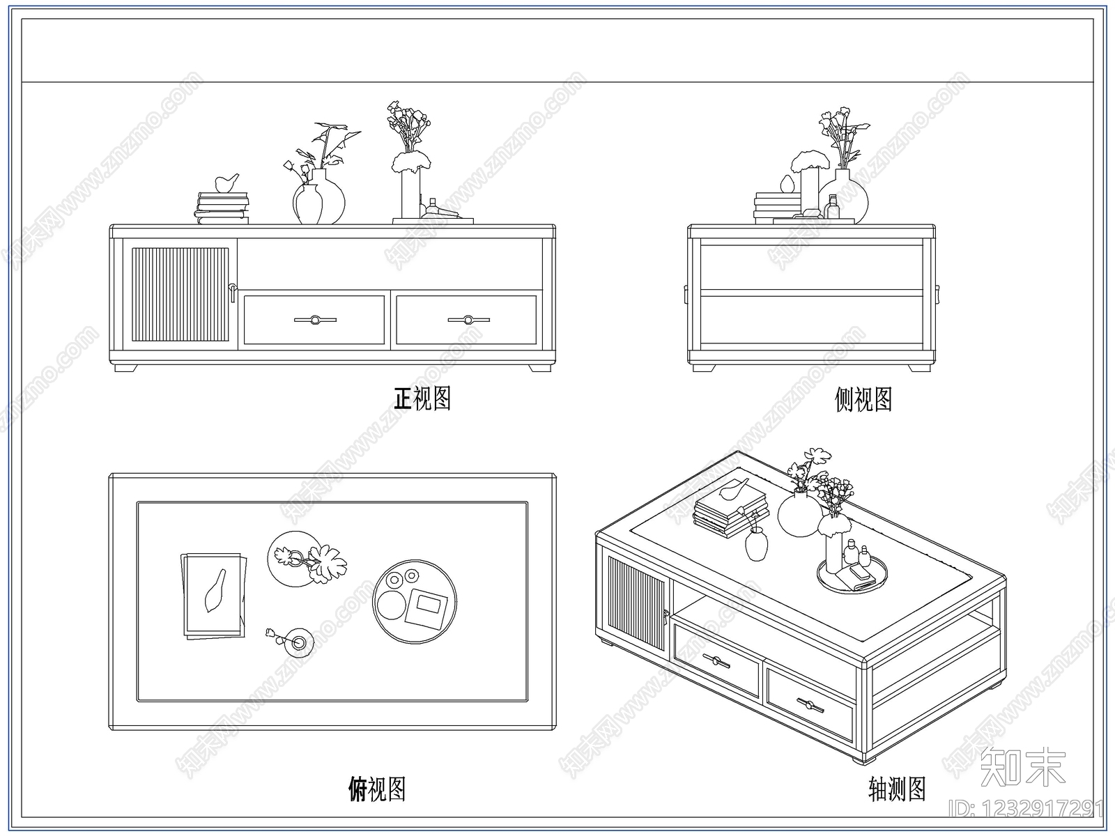 桌椅cad施工图下载【ID:1232917291】
