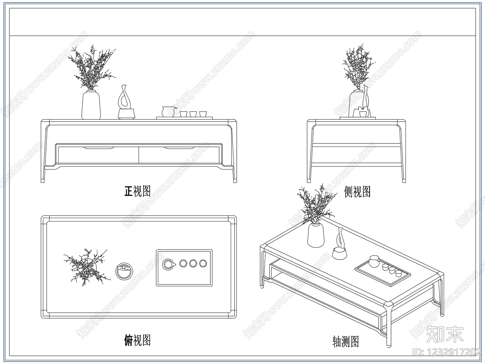 桌椅cad施工图下载【ID:1232917202】