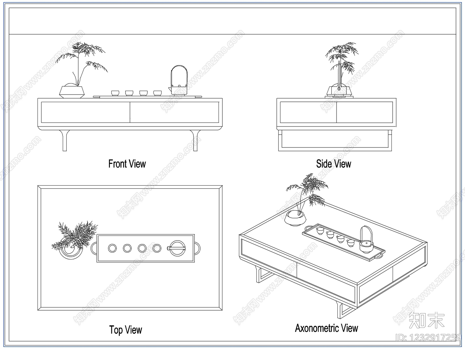 桌椅cad施工图下载【ID:1232917259】