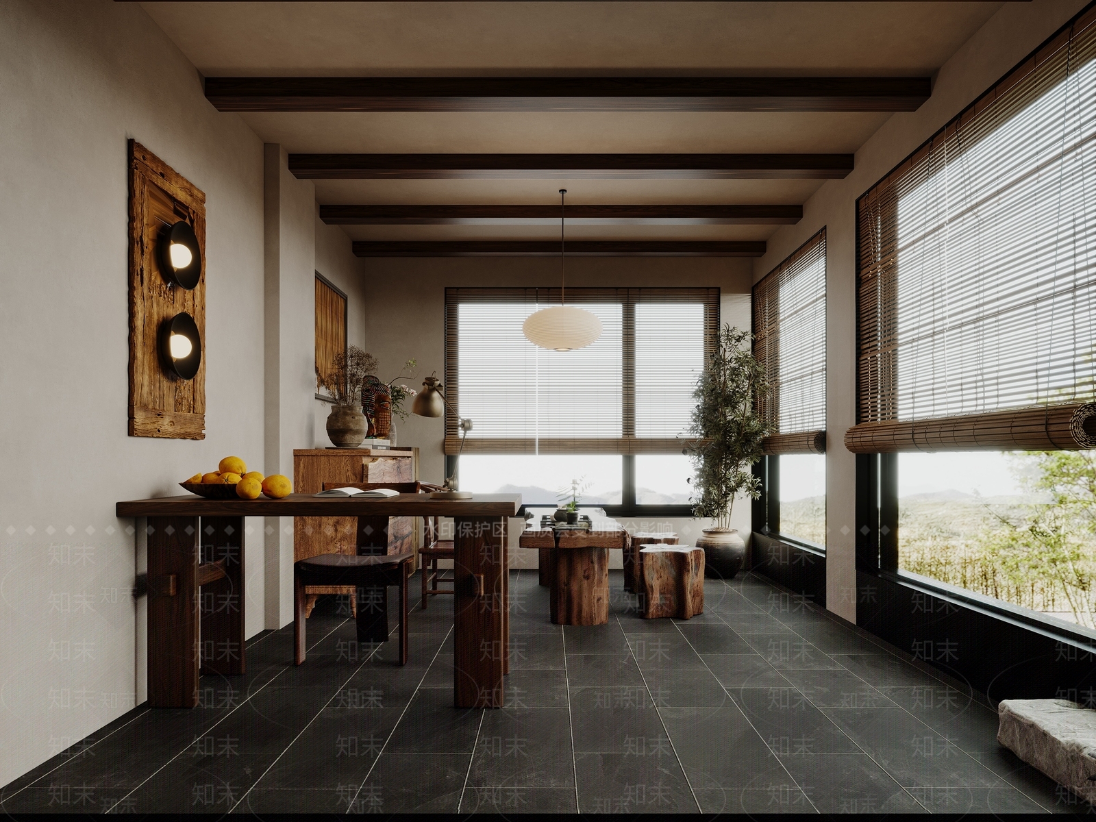 侘寂茶室3D模型下载【ID:1232918303】