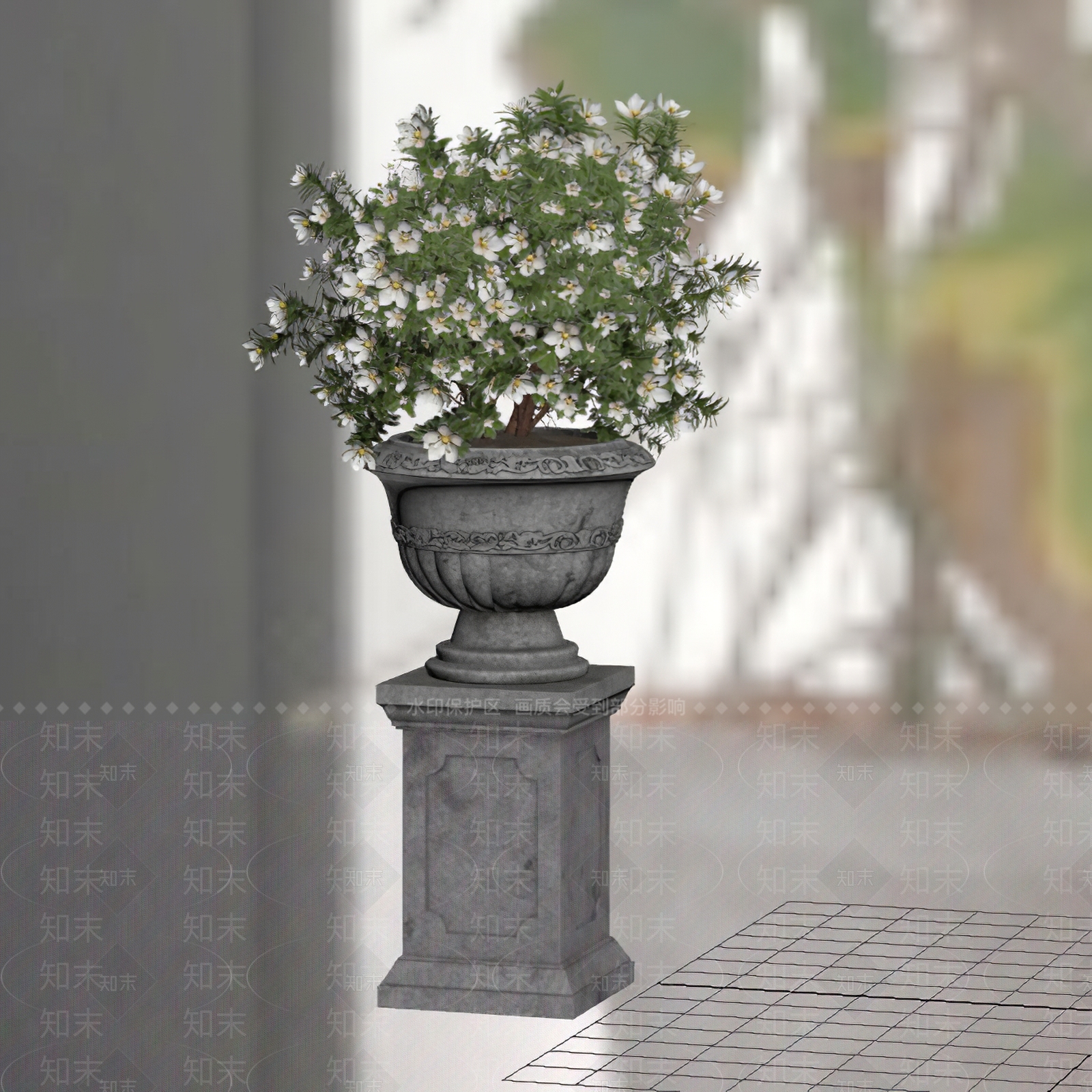 法式盆栽SU模型下载【ID:1232919932】