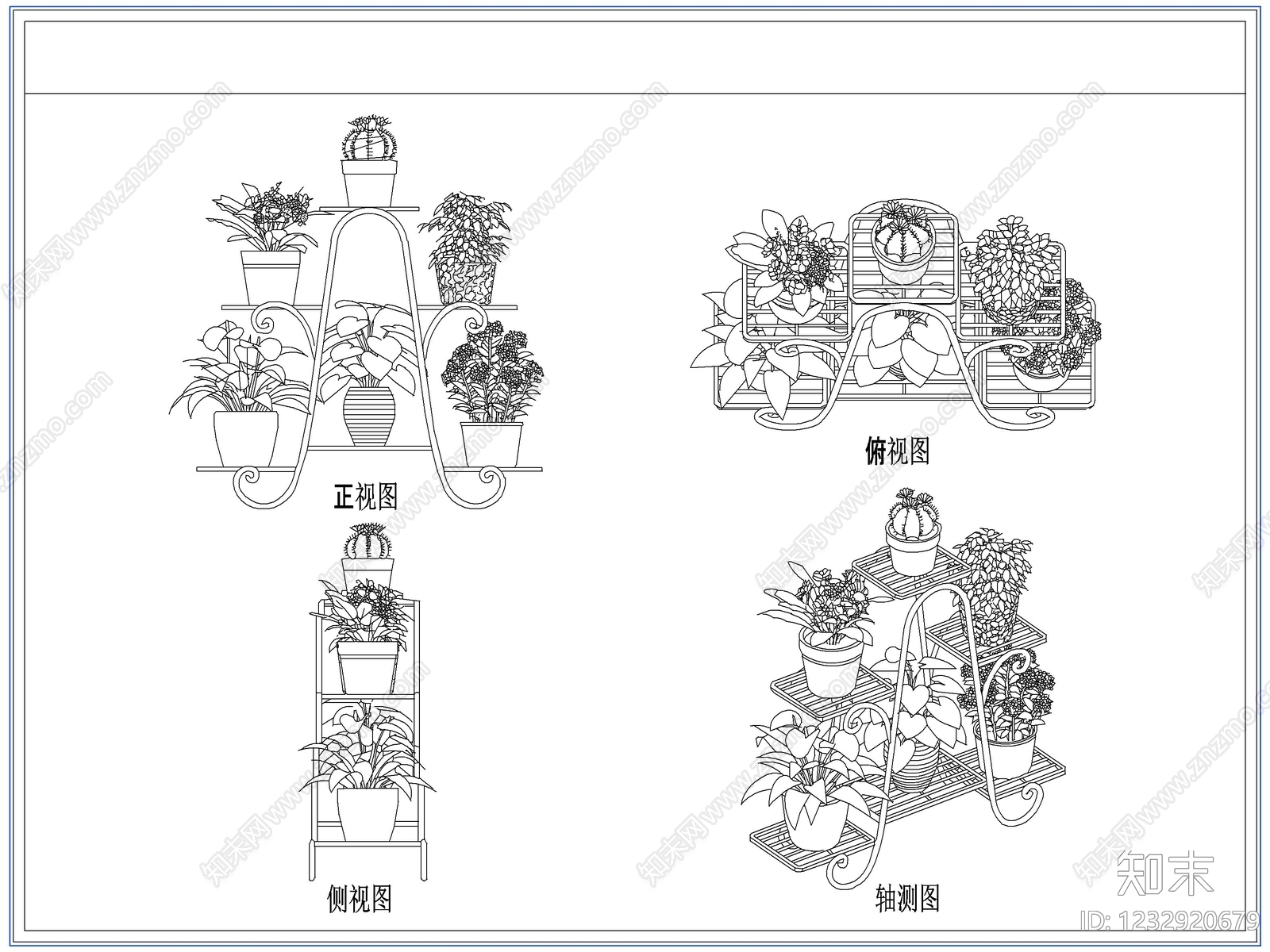 综合软装摆件图库cad施工图下载【ID:1232920679】